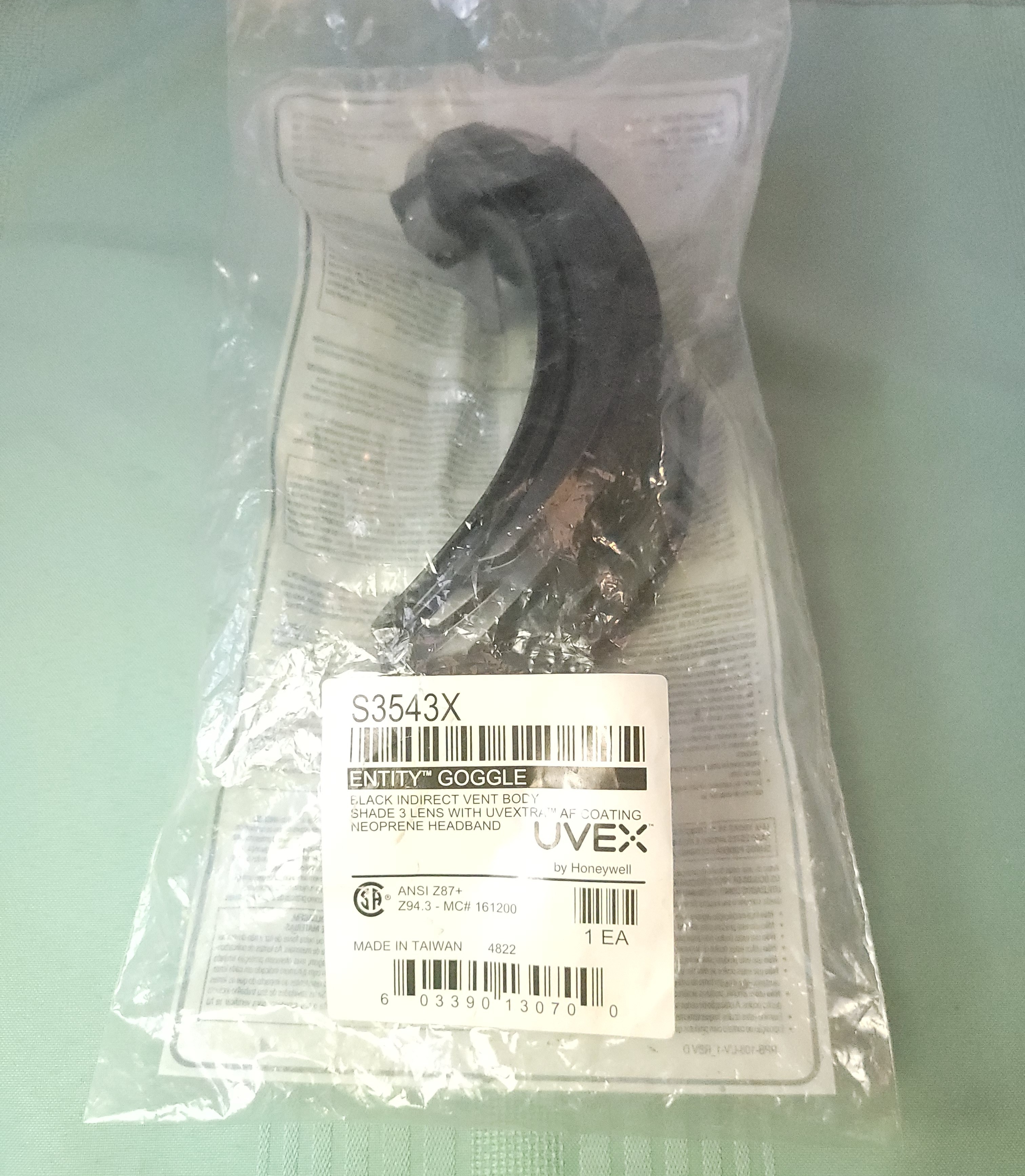 NIP UVEX Honeywell Entity S3543X Safety Goggles Shade 3 Lens - photo 3
