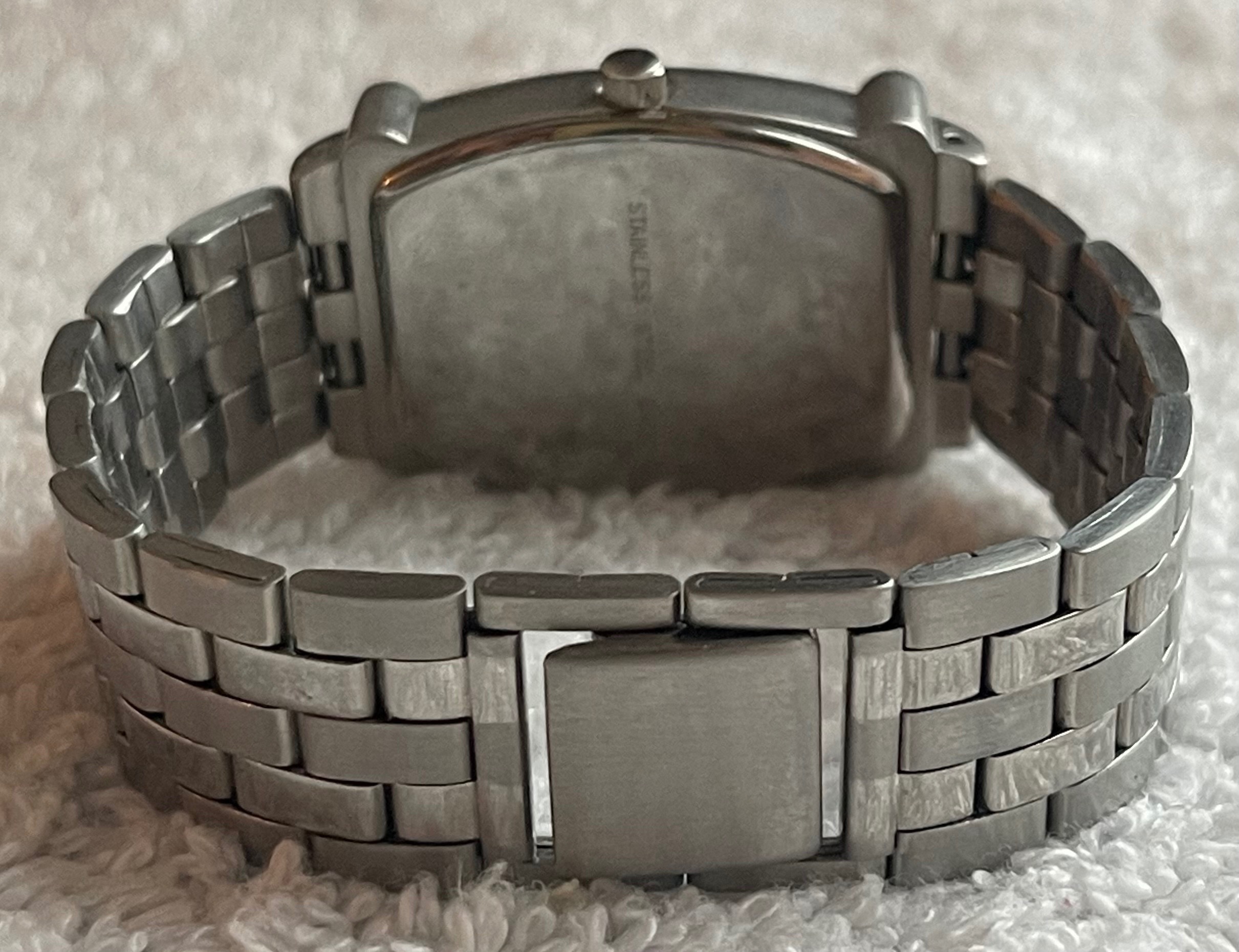 Vintage Jupiter Silver Studded Tonneau Watch (Needs Battery) - photo 3