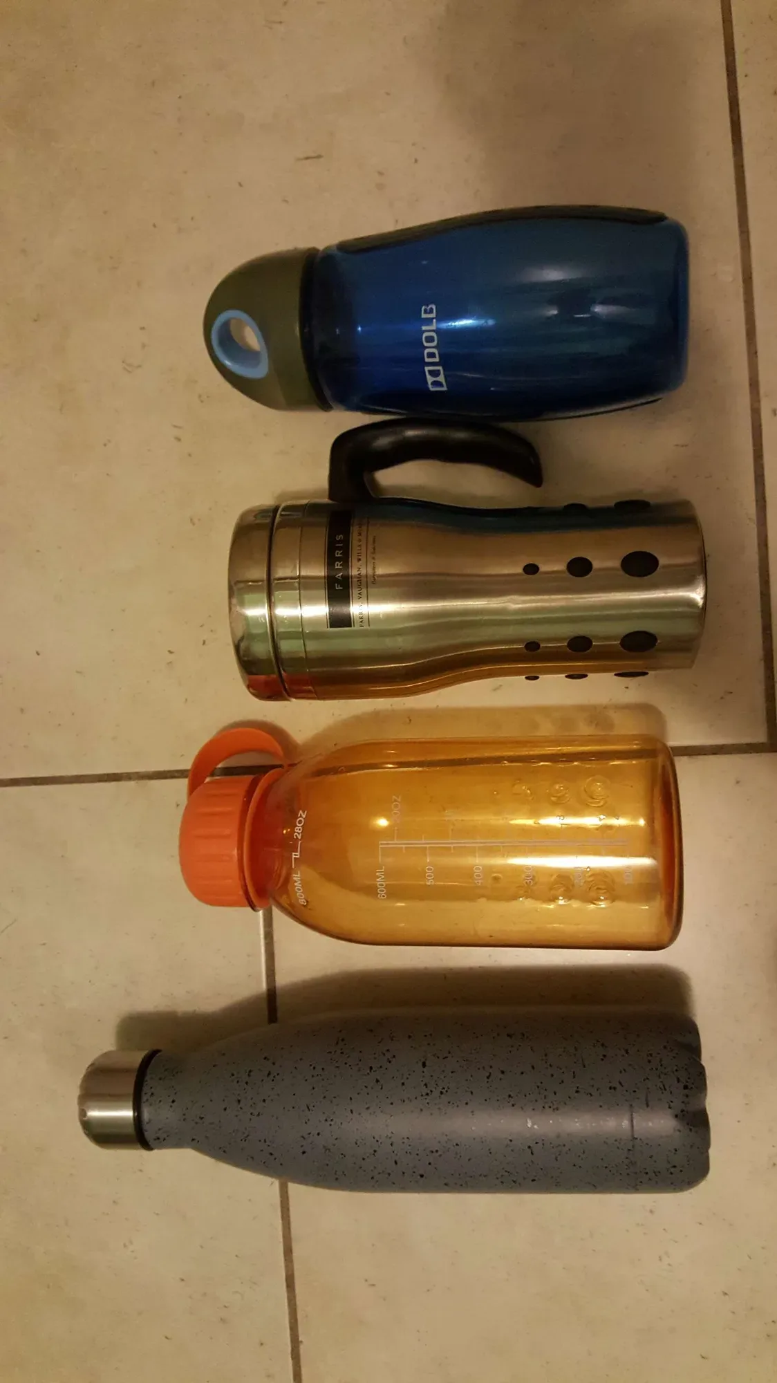 Various water bottles & travel coffee mugs