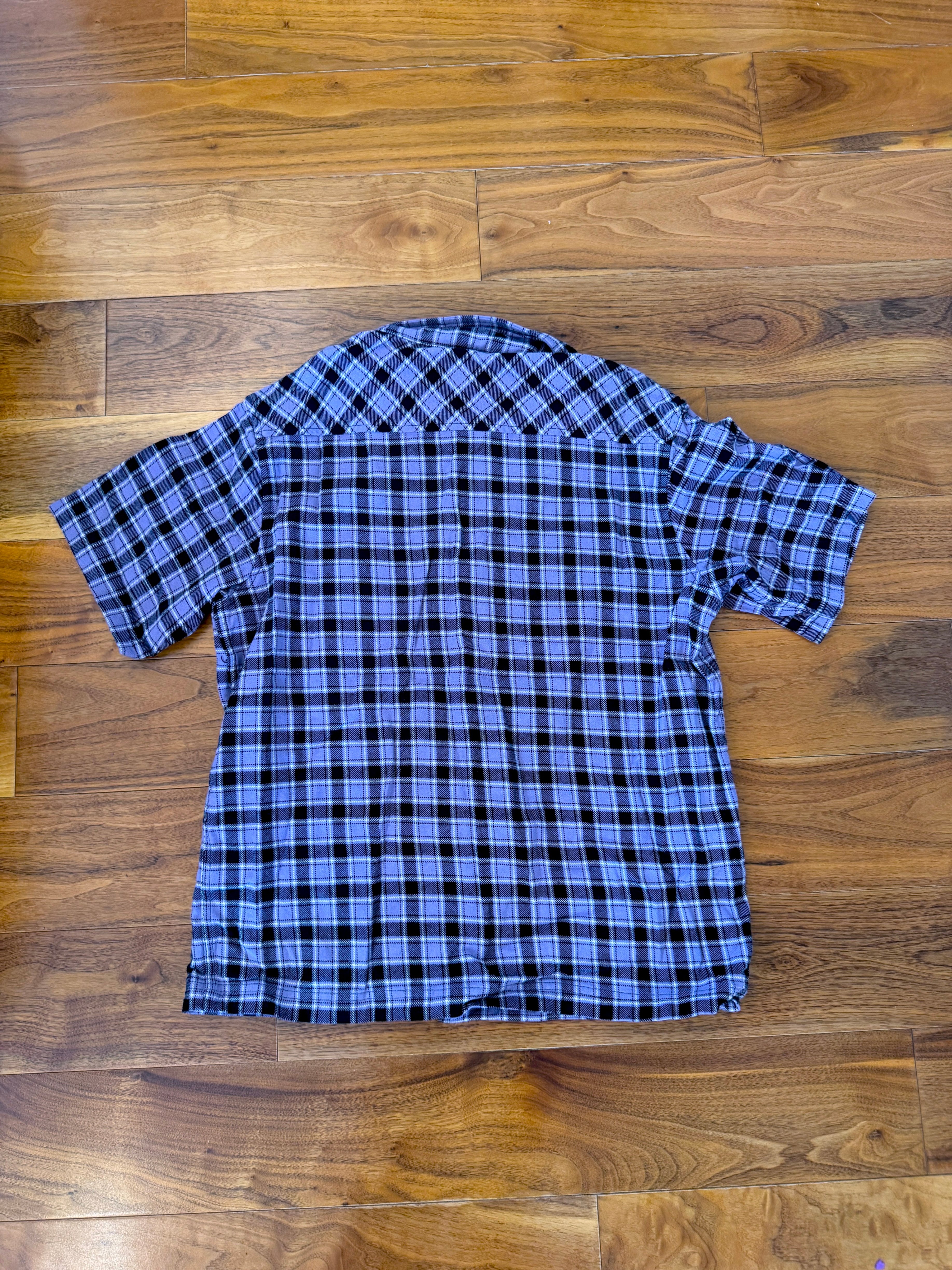 Purple Plaid Zip-Up Collared Shirt - photo 2