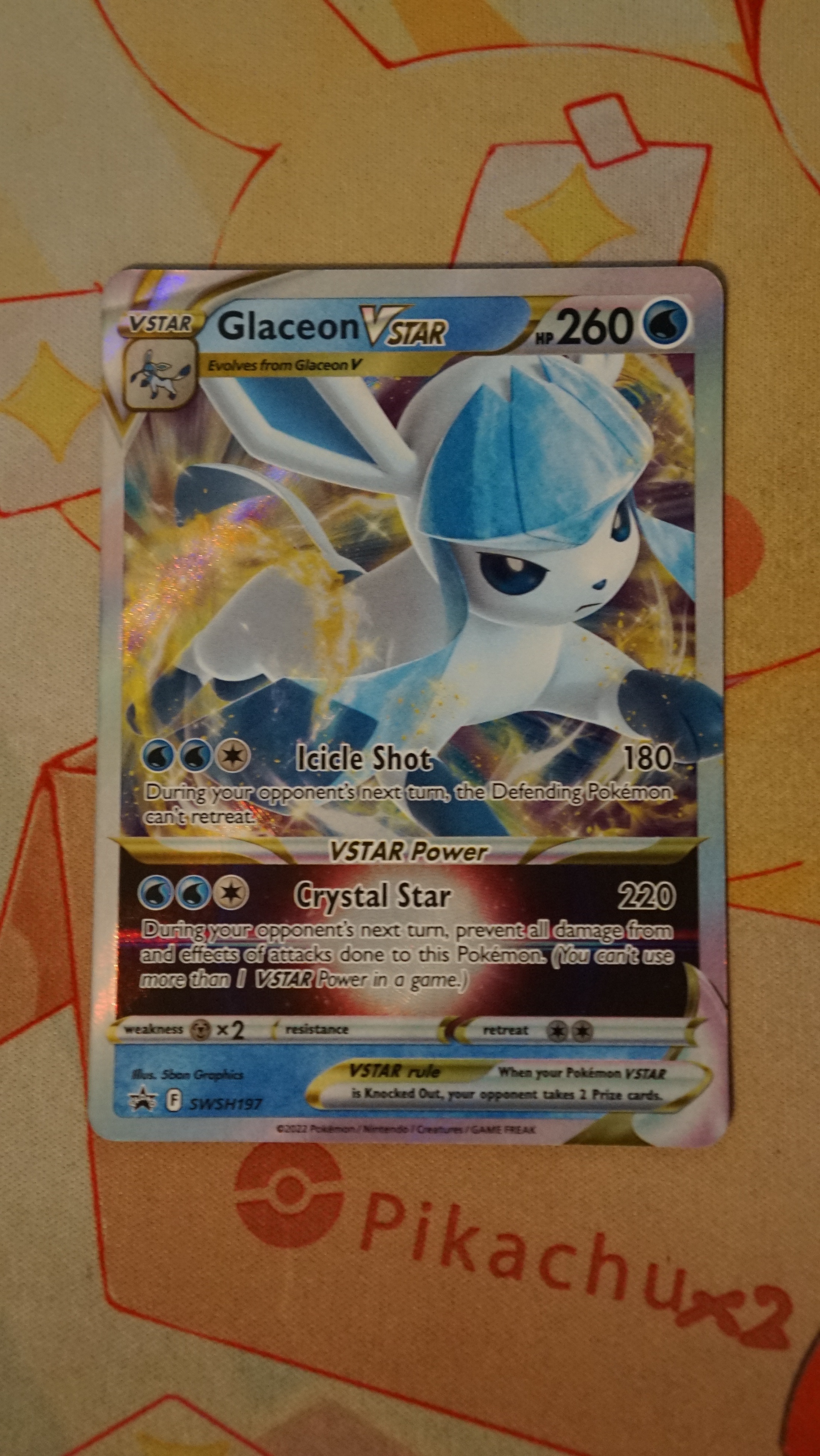 Pokemon Glaceon VSTAR SWSH197 SWSH Black Star Promo NM - photo 3