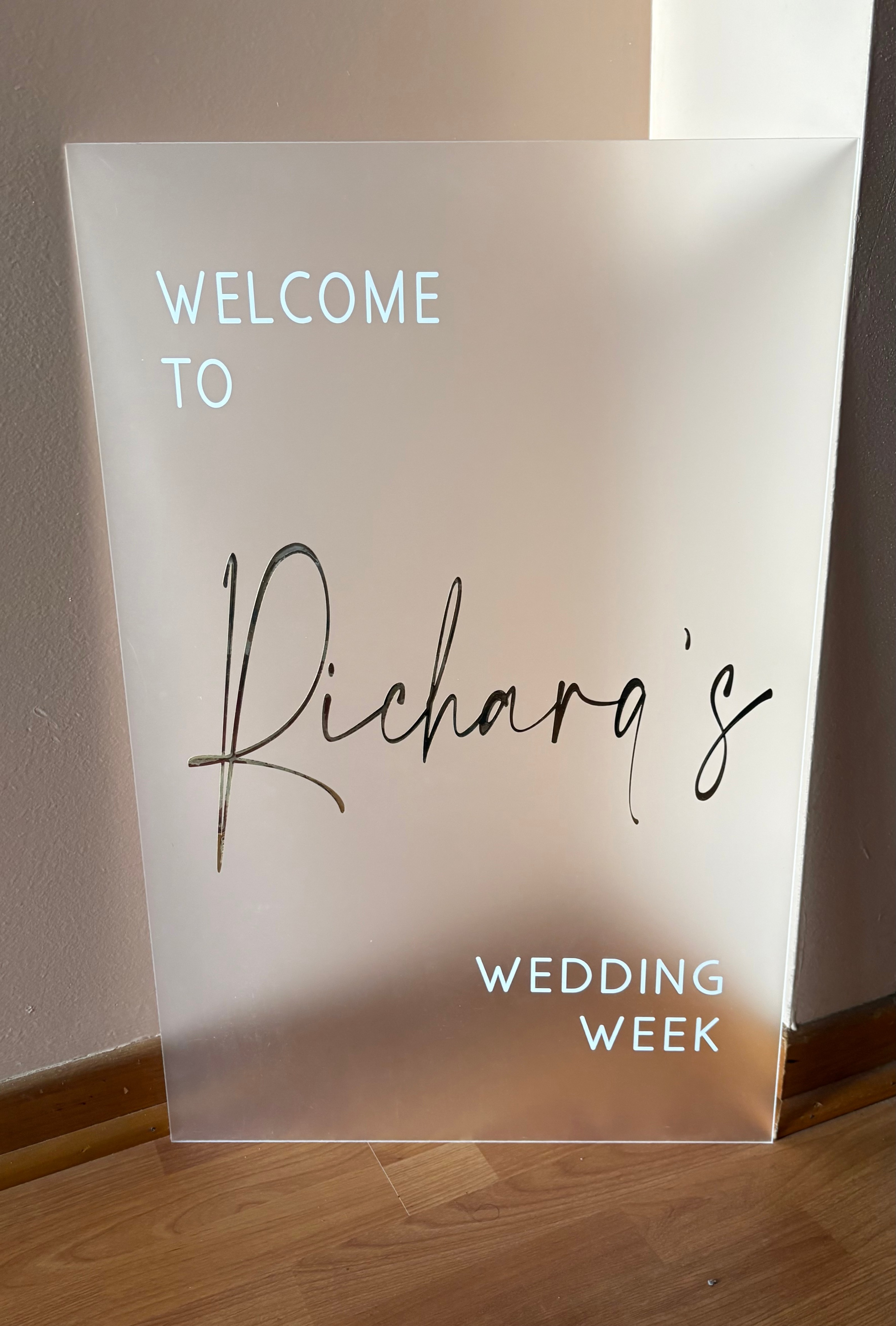 20" x 30" Editable Acrylic Welcome Sign – Wedding & Events