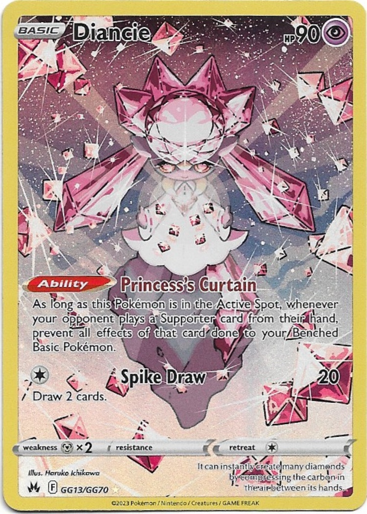 Pokemon Diancie GG13/GG70 Crown Zenith Galarian Gallery NM