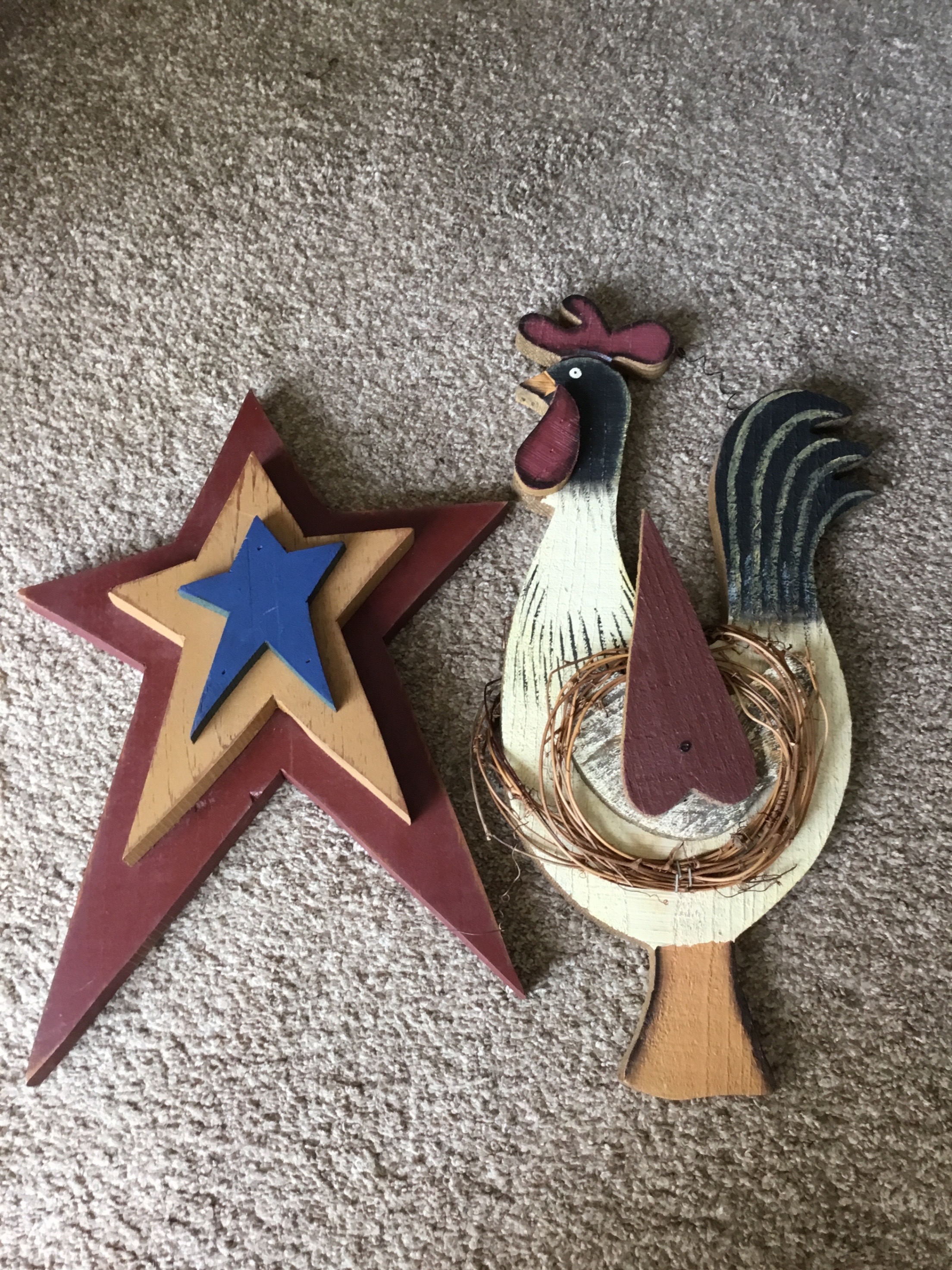 Hanging  decor star and rooster