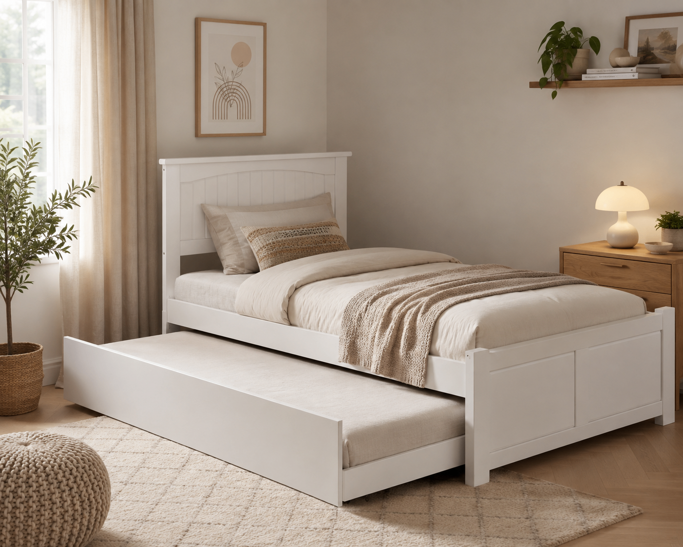 Atlantic Furniture Urban Twin Size Trundle Bed (White)