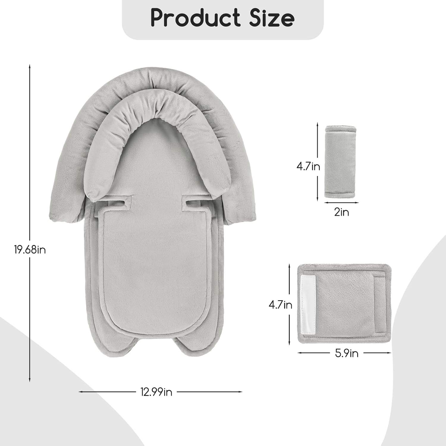NEW~ Grey Infant Car Seat Head Support Insert - photo 4