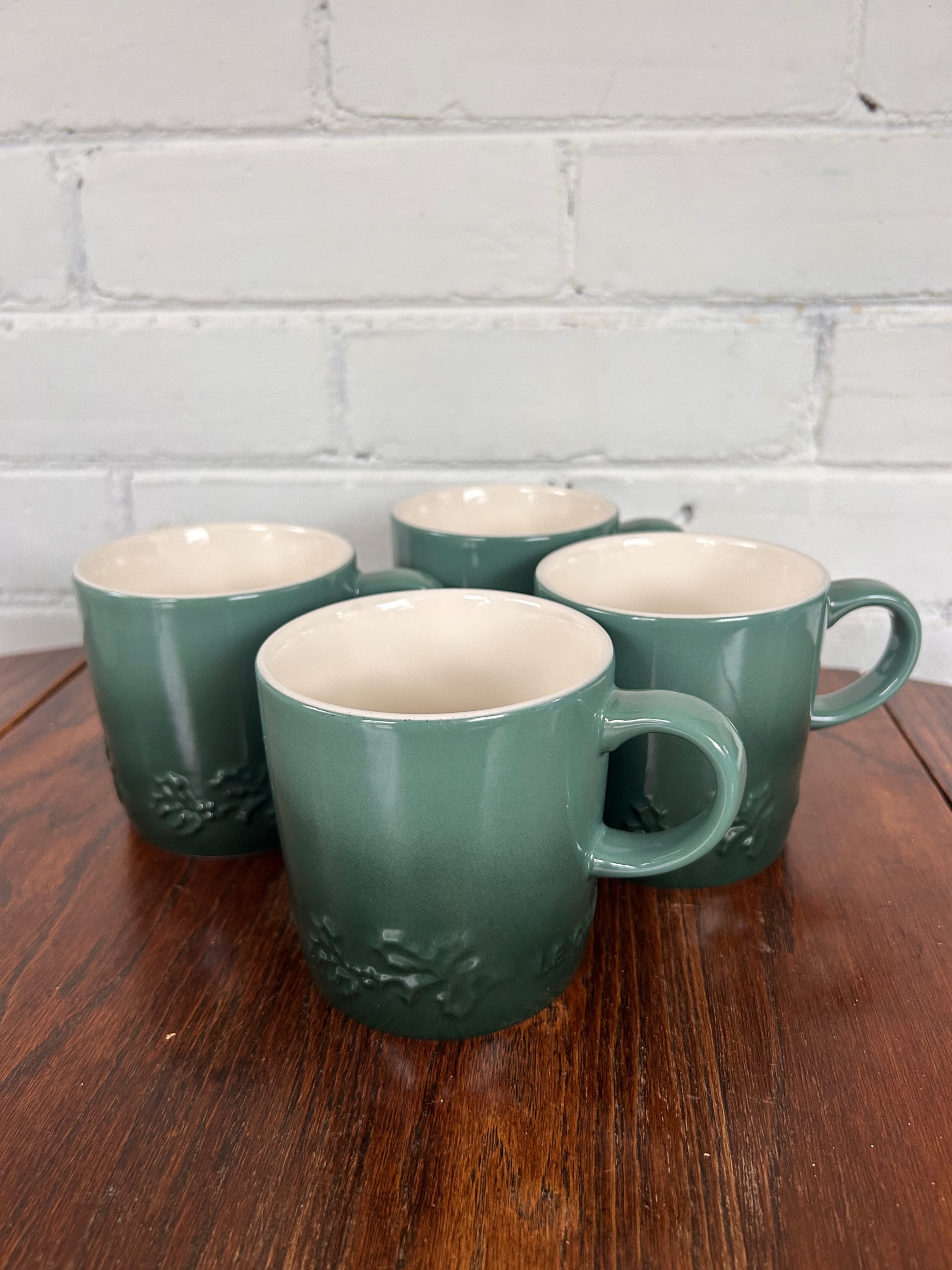 Le Creuset Set of 4 Forest Green Mugs