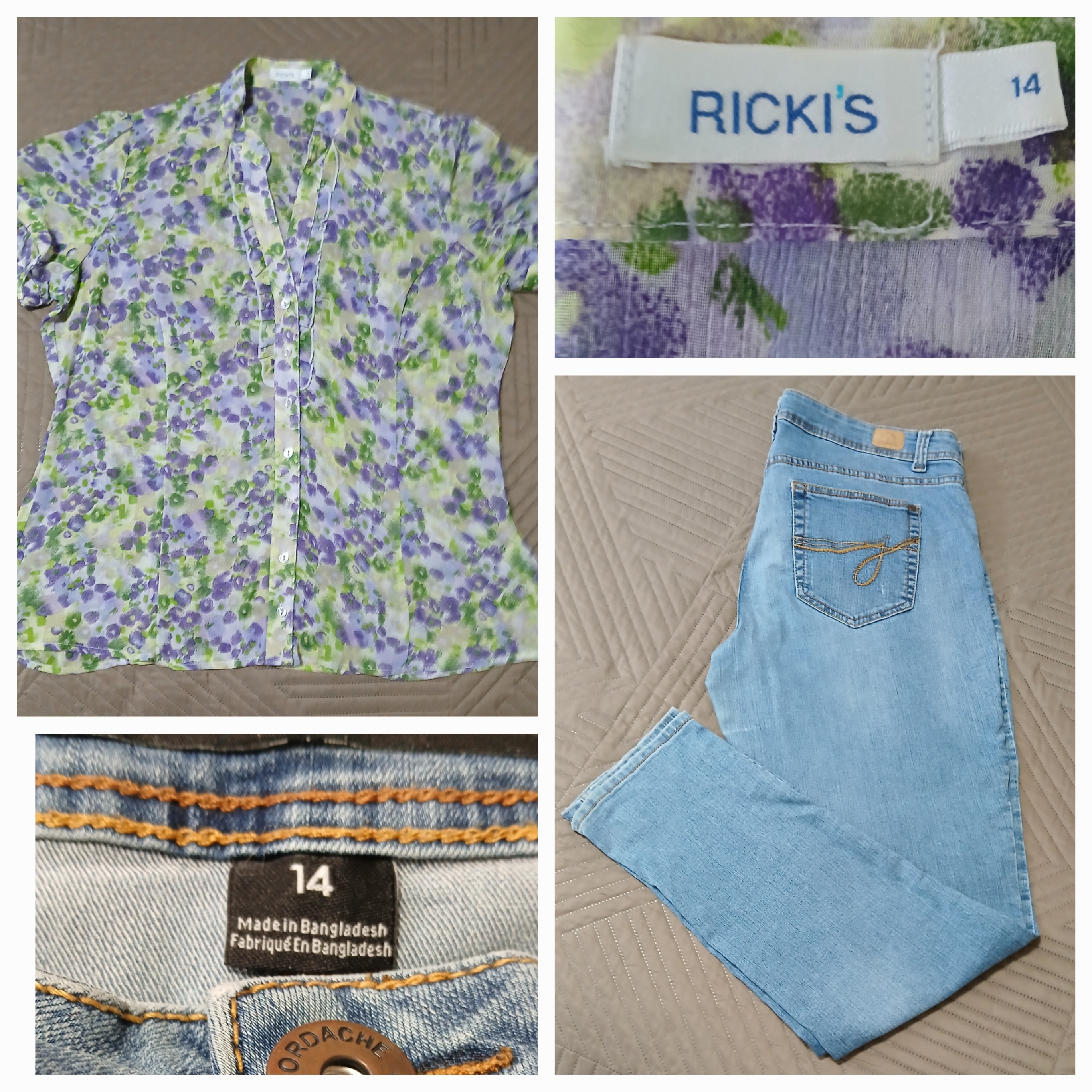 Ricki's Floral Blouse and Jordache Jeans Bundle