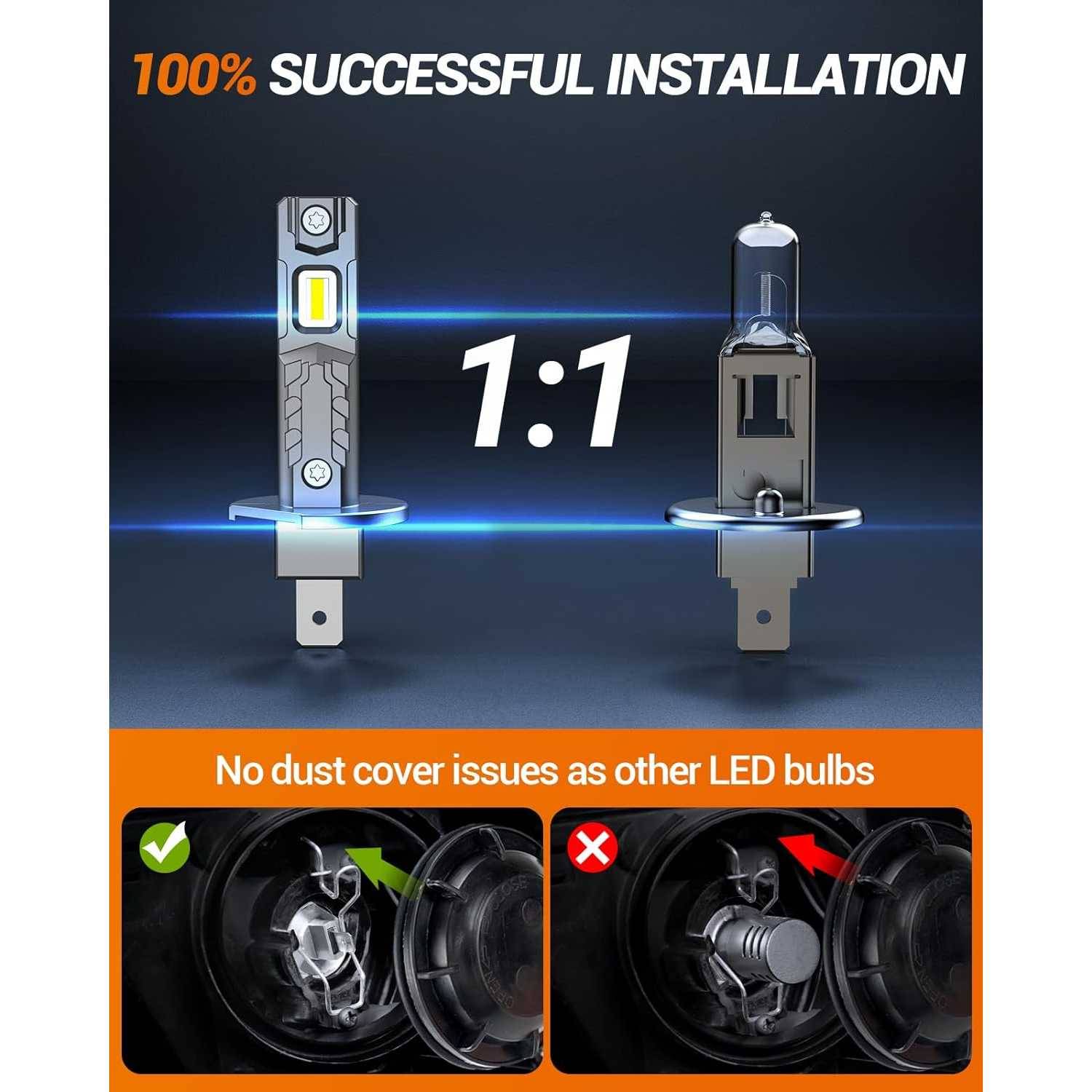 SEALIGHT S2S H1 LED Headlight Bulbs 6500K – 2 Pack - photo 3