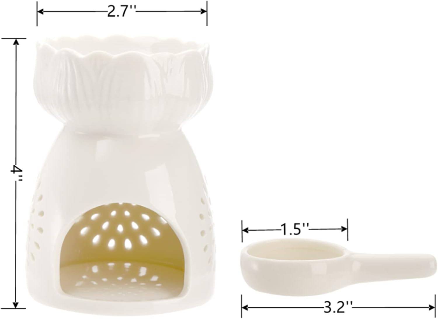 White Ceramic Oil Burner with Spoon - photo 4