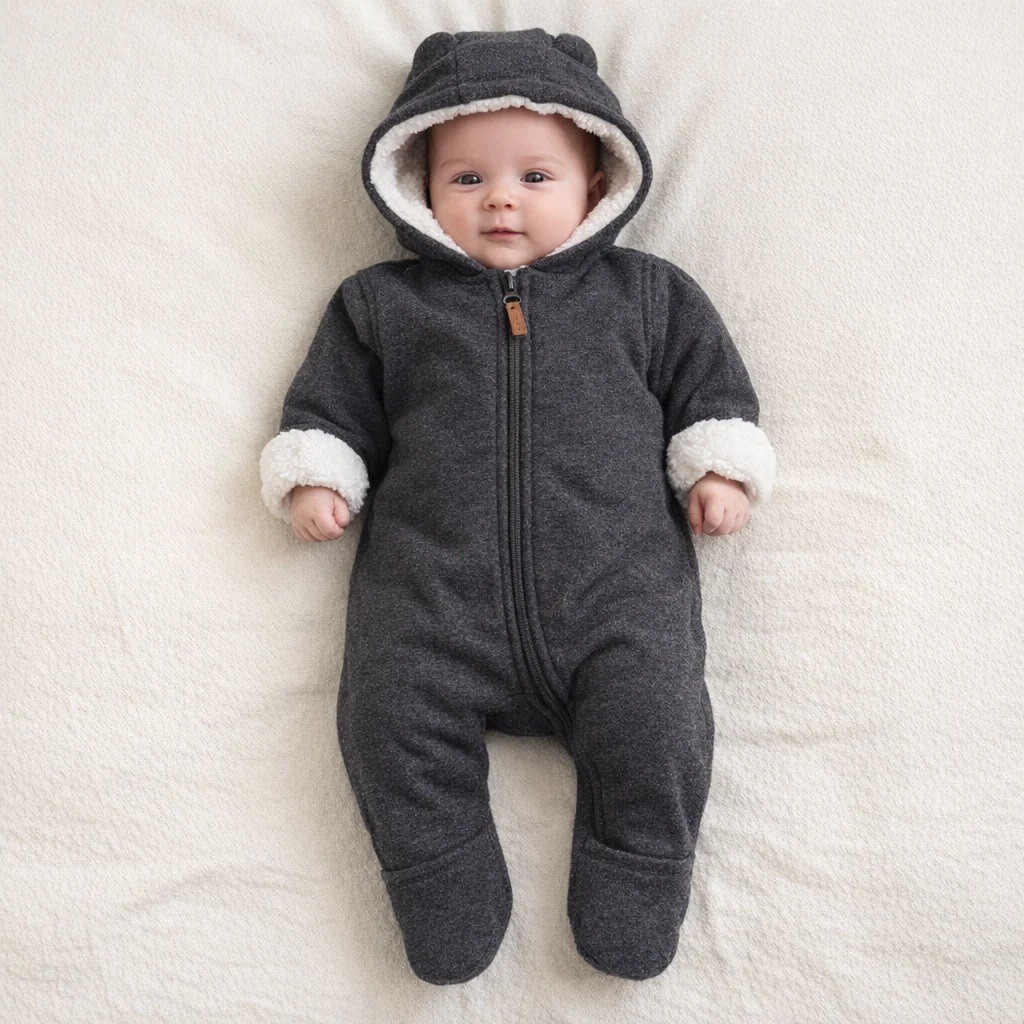 Baby Winter Hooded Coverall - H&M - 2-4 Months - photo 2