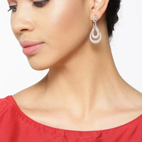 Rose Gold Teardrop Dangle Earrings - photo 2