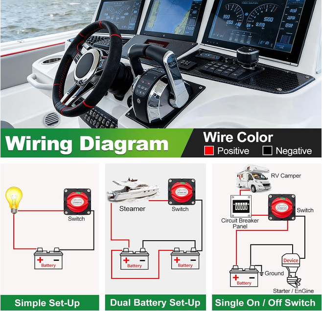 Car Battery Disconnect Switch 12V 24V 48V 275A On-Off - photo 5