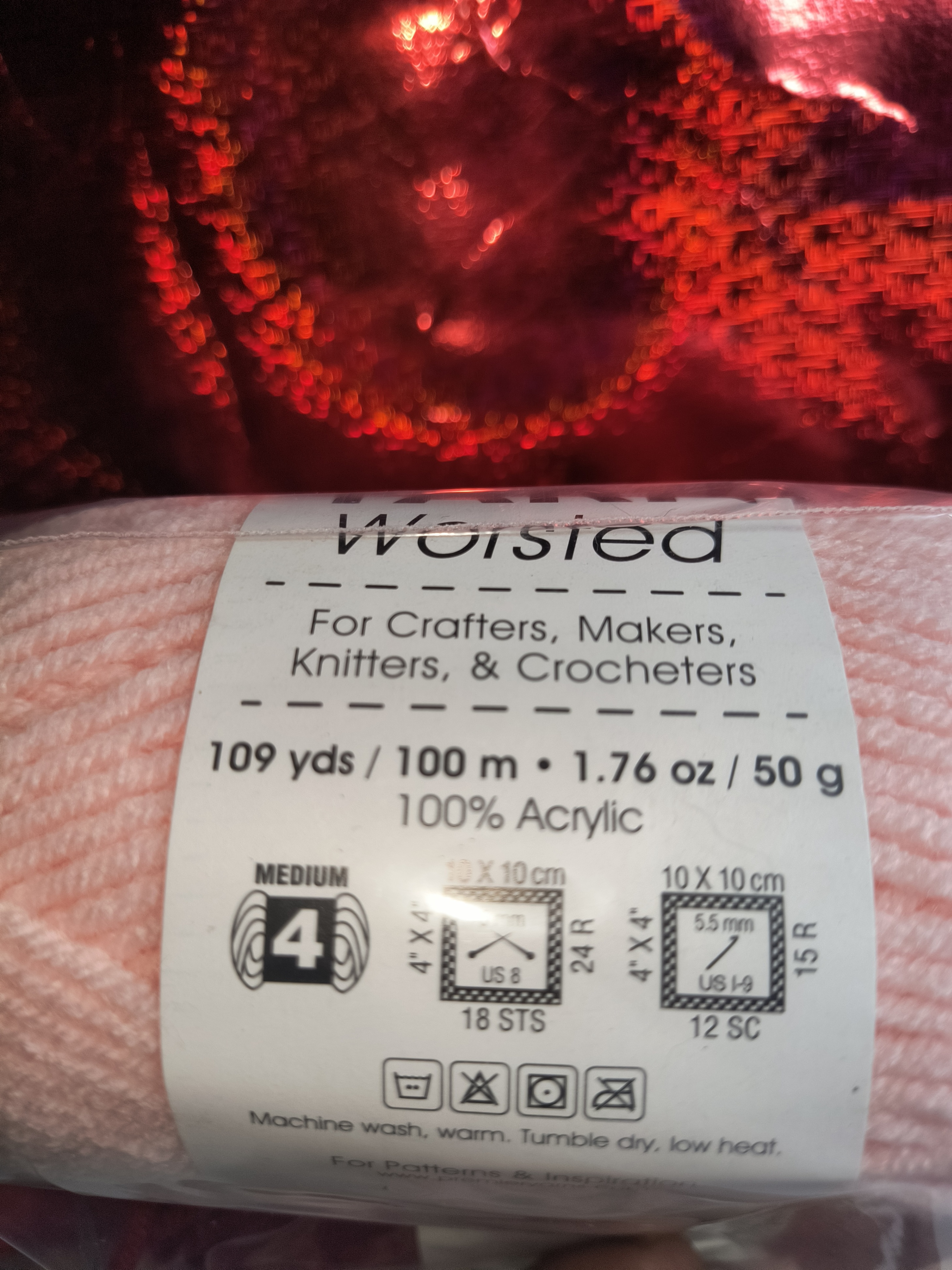3x Peach and Burgundy Premier Yarns Worsted Yarn Skein Bundle! - photo 3