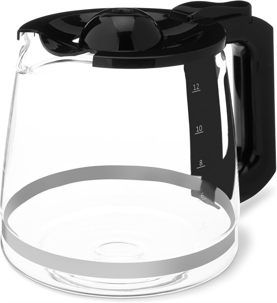 Amazon Basics 12-Cup Glass Replacement Carafe – Black