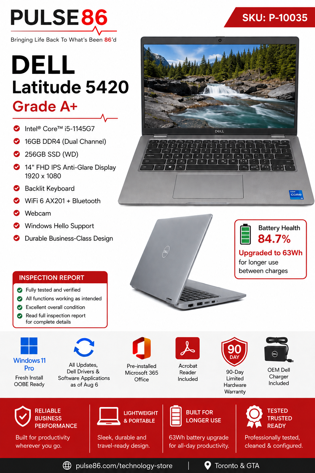 Dell Latitude 5420 Intel Core i5 16GB RAM 256GB SSD Grade A+