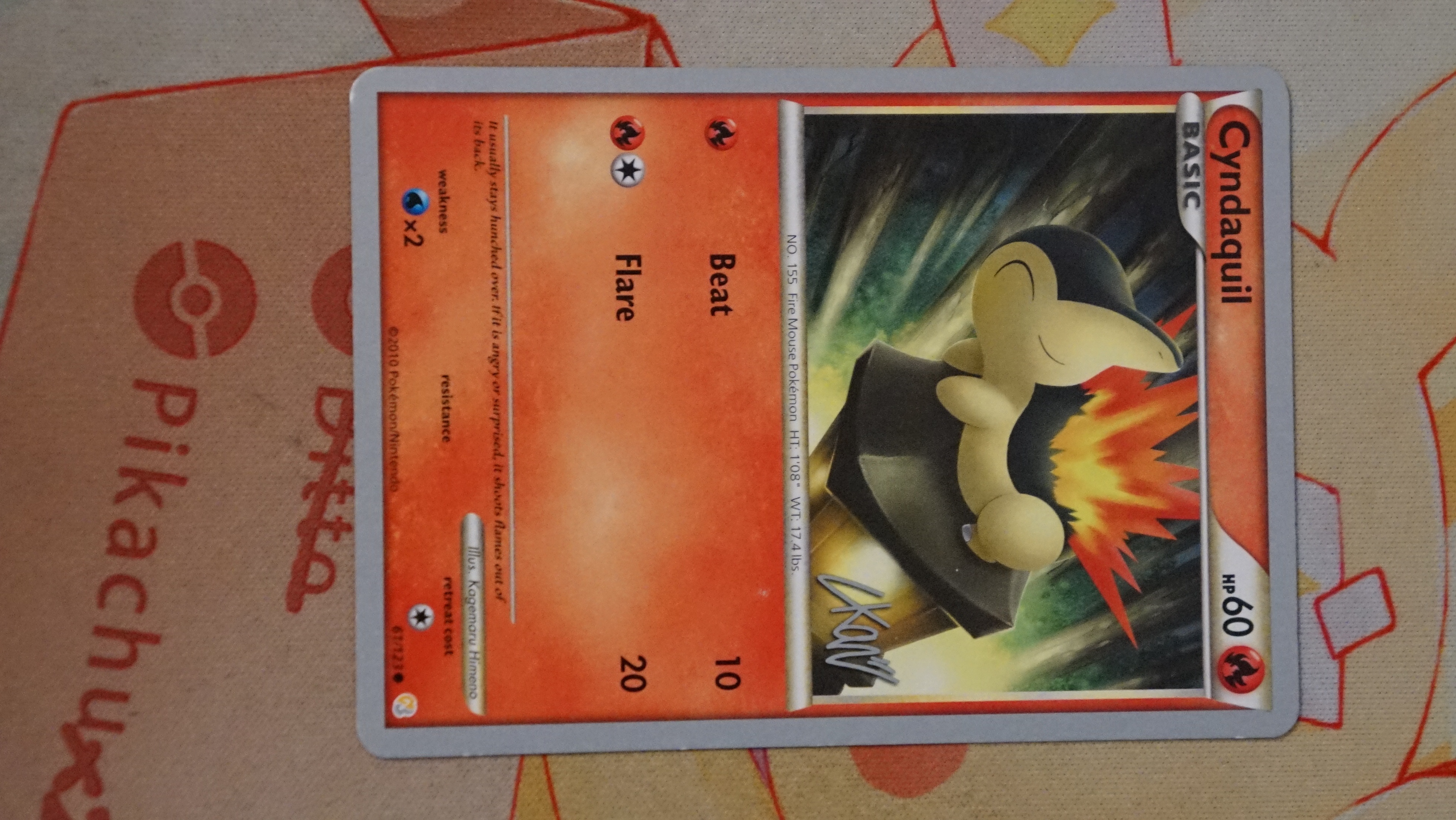 Pokemon Cyndaquil 61/123 World Championships 2011 Deck LP - photo 3