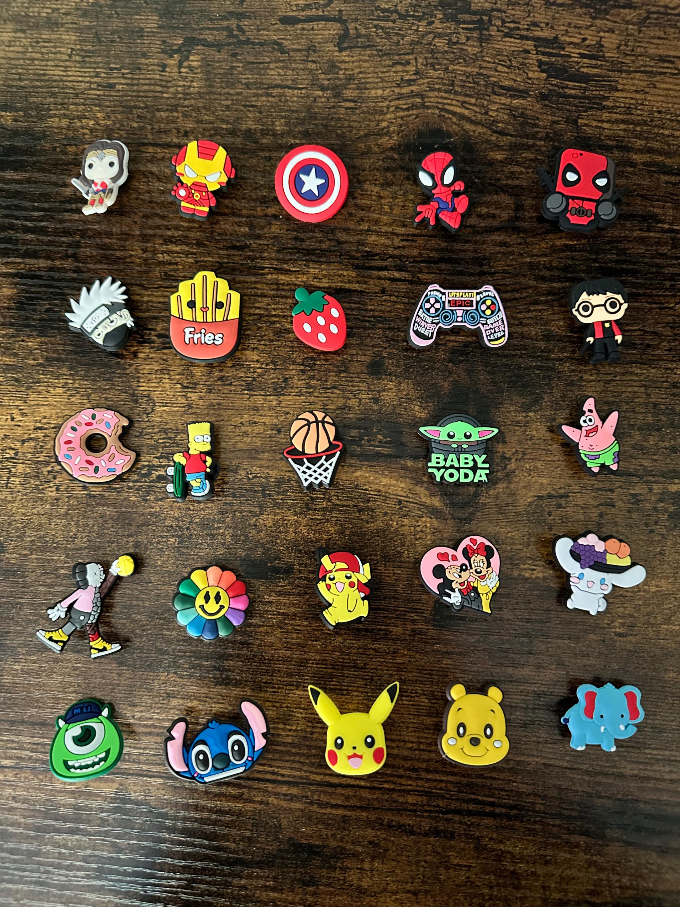 Assorted Croc Charms Jibbitz - 25 Pieces