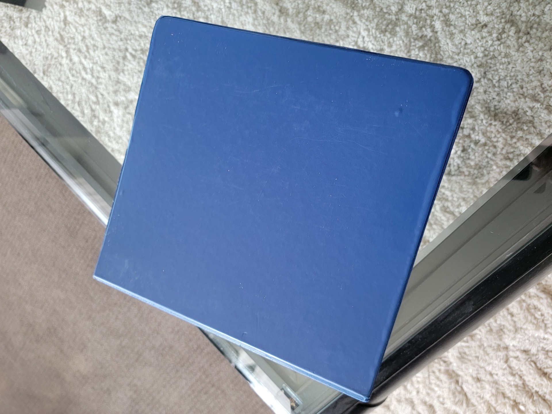 Blue school binder with dividers and few sheets of paper - photo 2