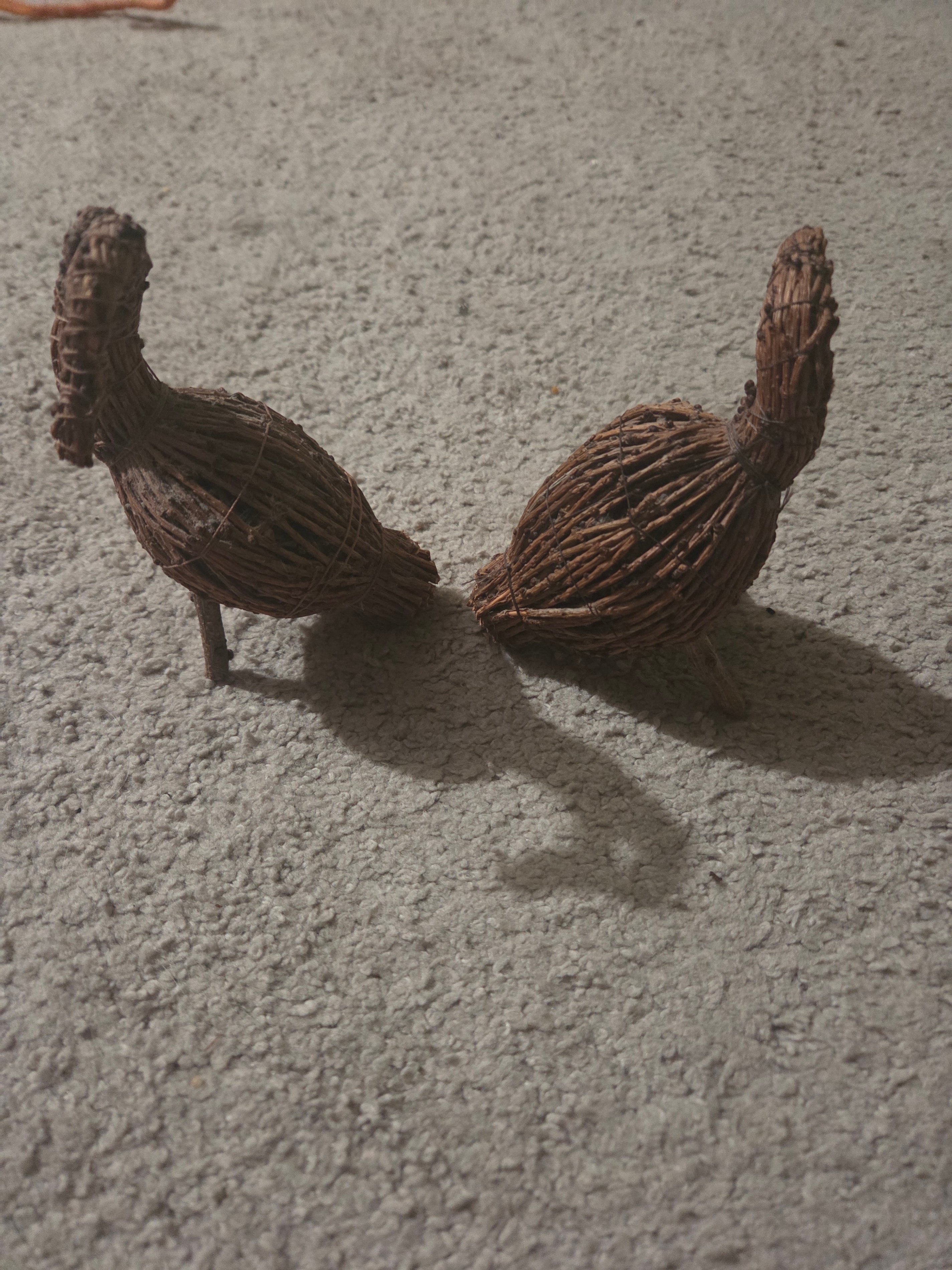 2x Vintage Rustic Woven Twig Geese / Swan Decorative Figurines - photo 2
