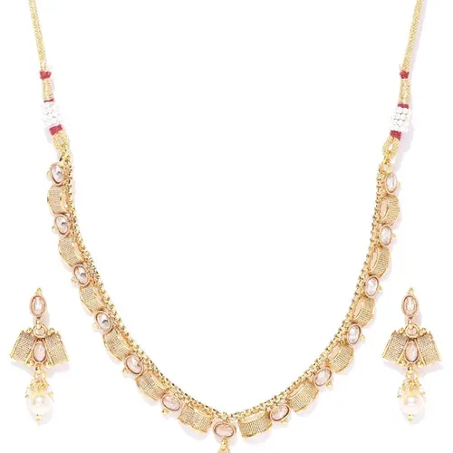 Gold Necklace and Earrings Set - photo 3
