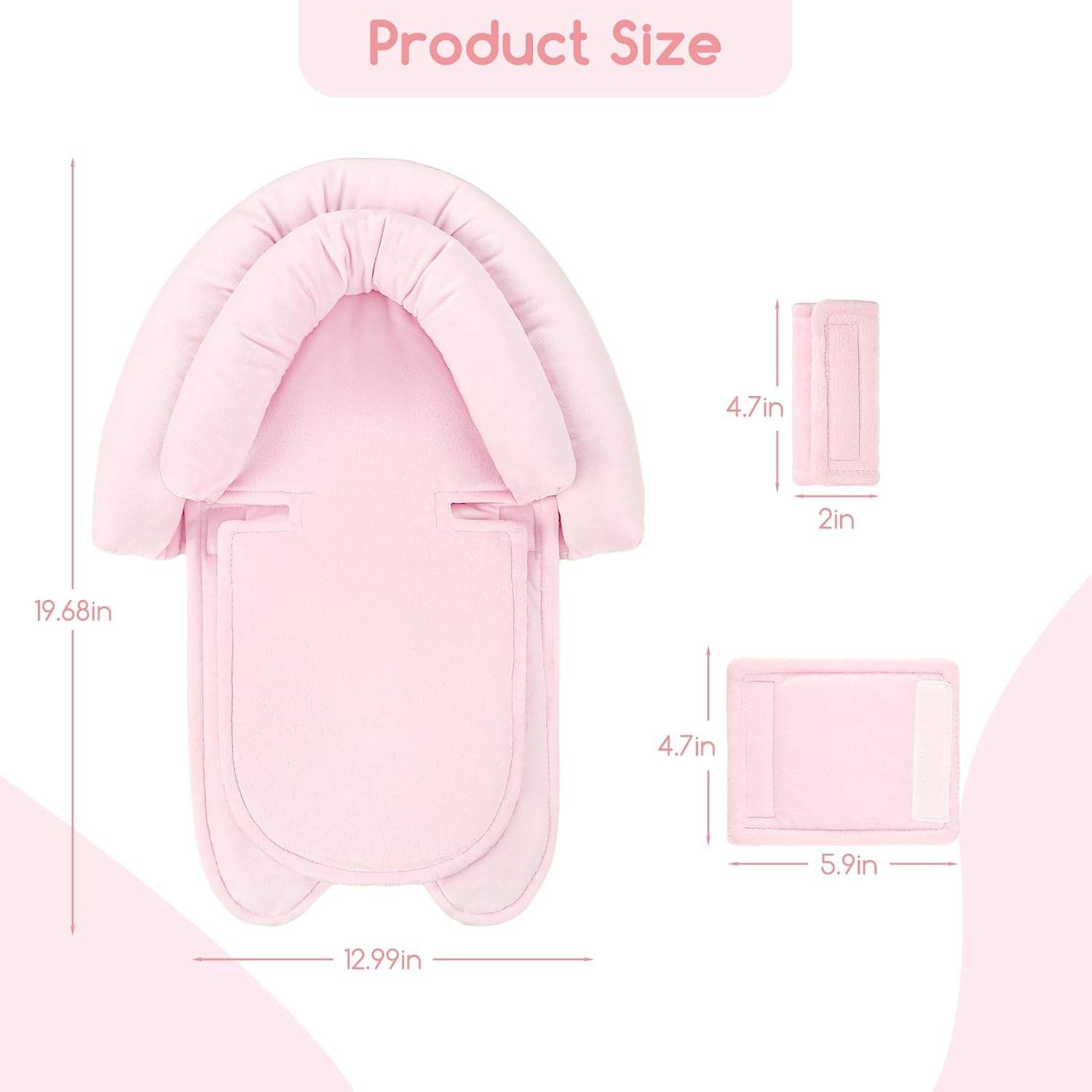 NEW~ Pink Infant Car Seat Head Support Insert - photo 4