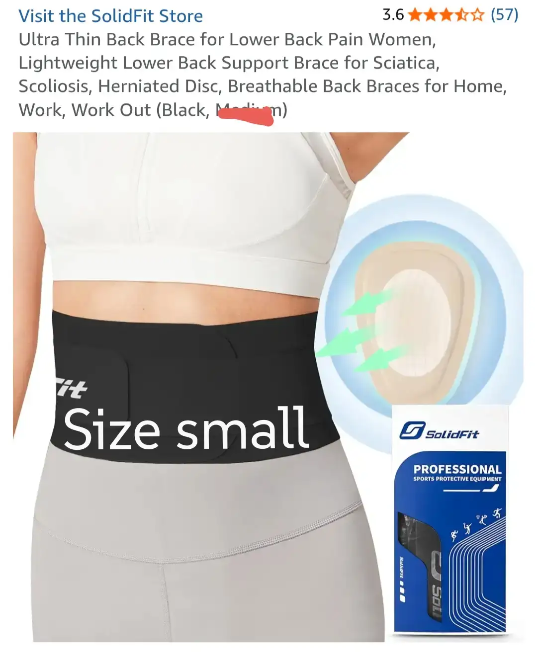 SolidFit Ultra Thin Back Brace - Small