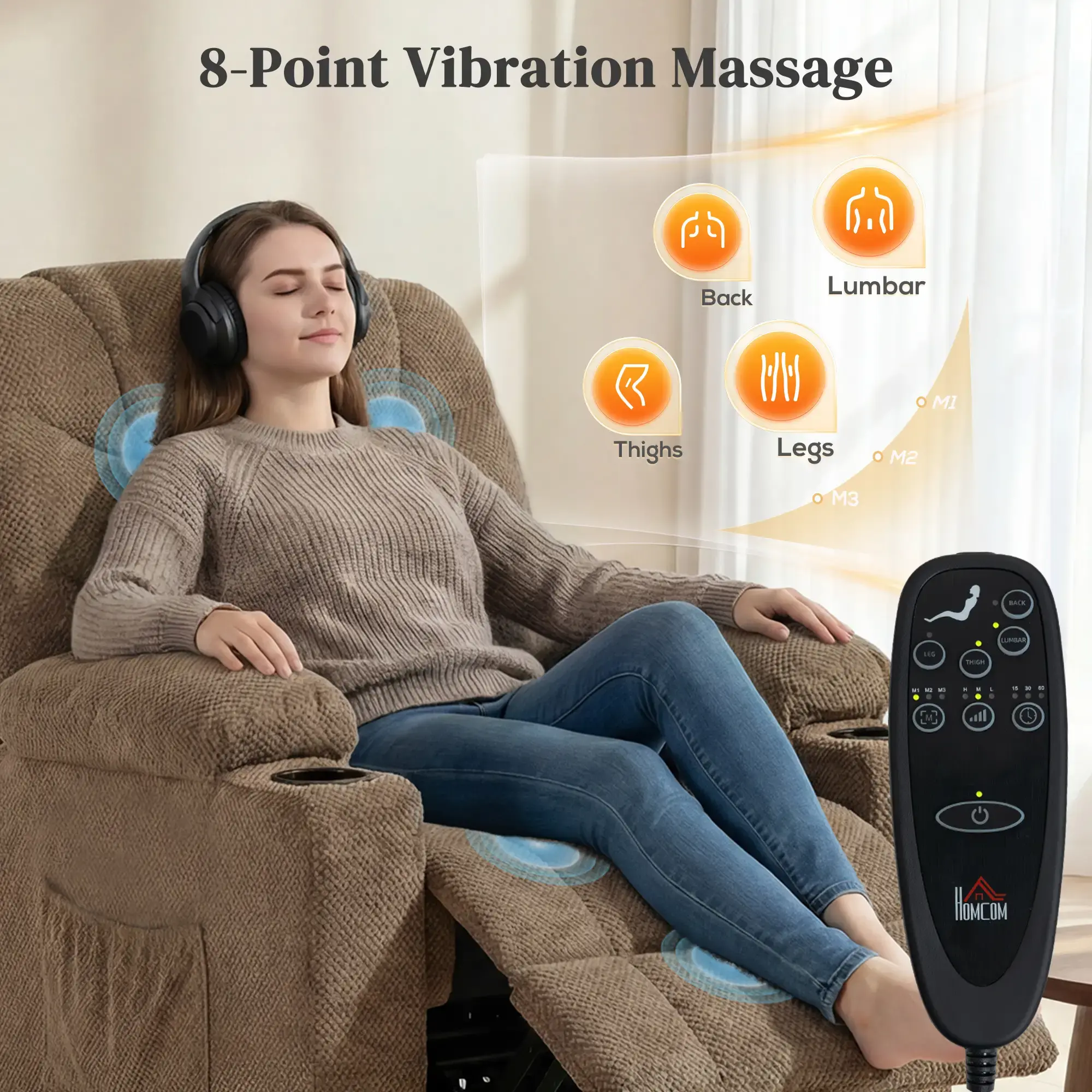 Power Recliner Chair with Massage