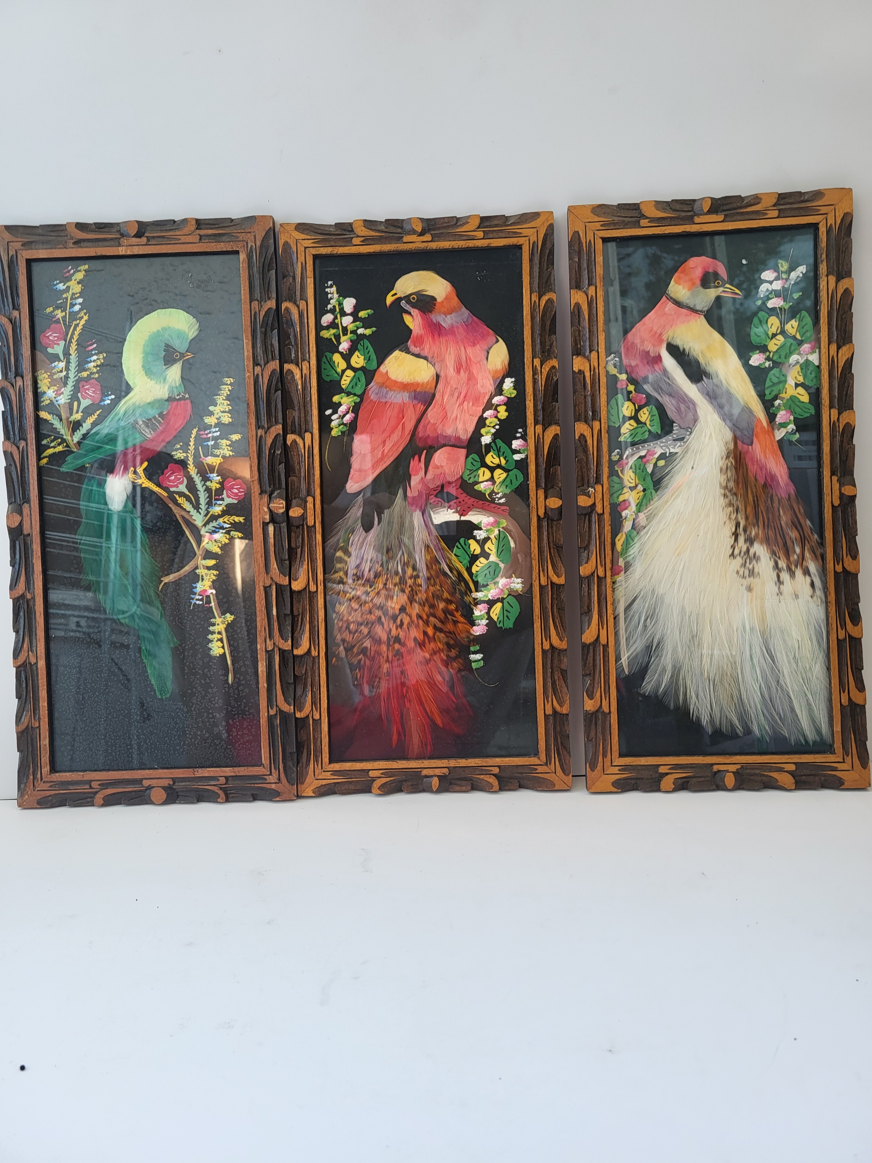 Vintage Framed Bird Artwork – 3 Piece Set – Unique Wall Decor