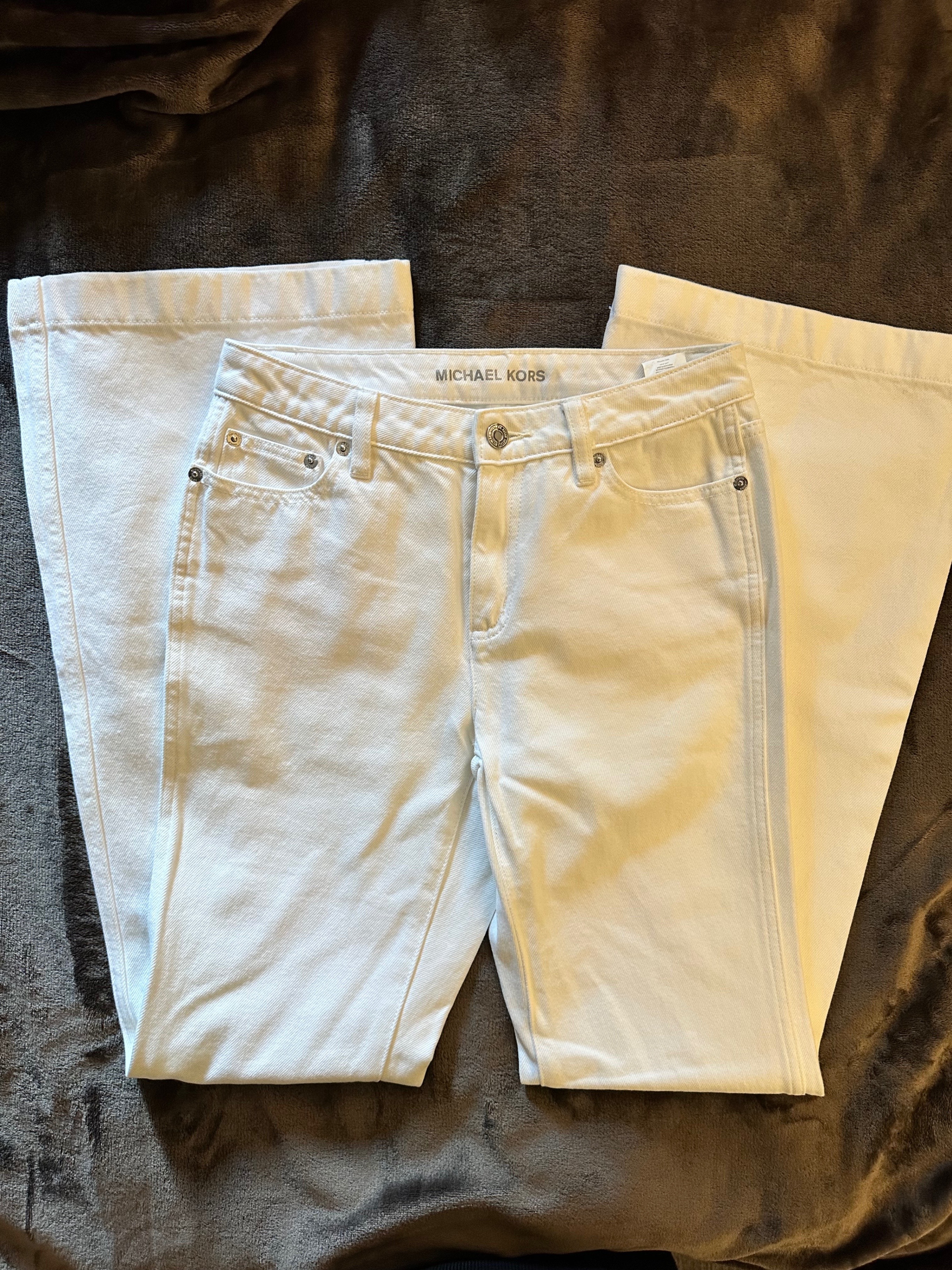MICHAEL KORS Optic White Denim Flared Jeans - photo 3