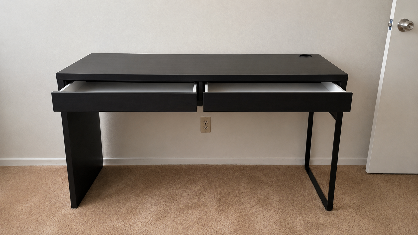 IKEA MICKE Desk w/ Cable Management (Black-Brown) – Moving Sale! - photo 3