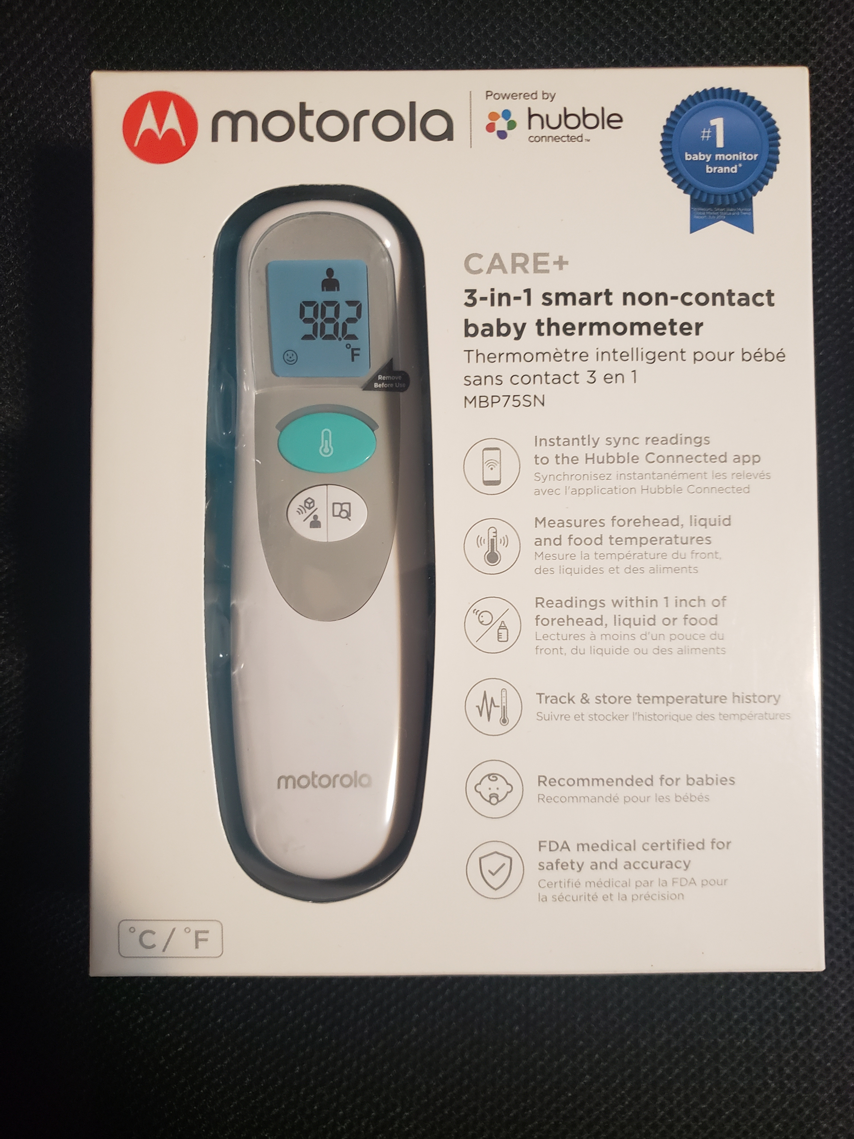 Motorola Care+ 3 In 1 Smart Non-Contact Baby Thermometer. NIB