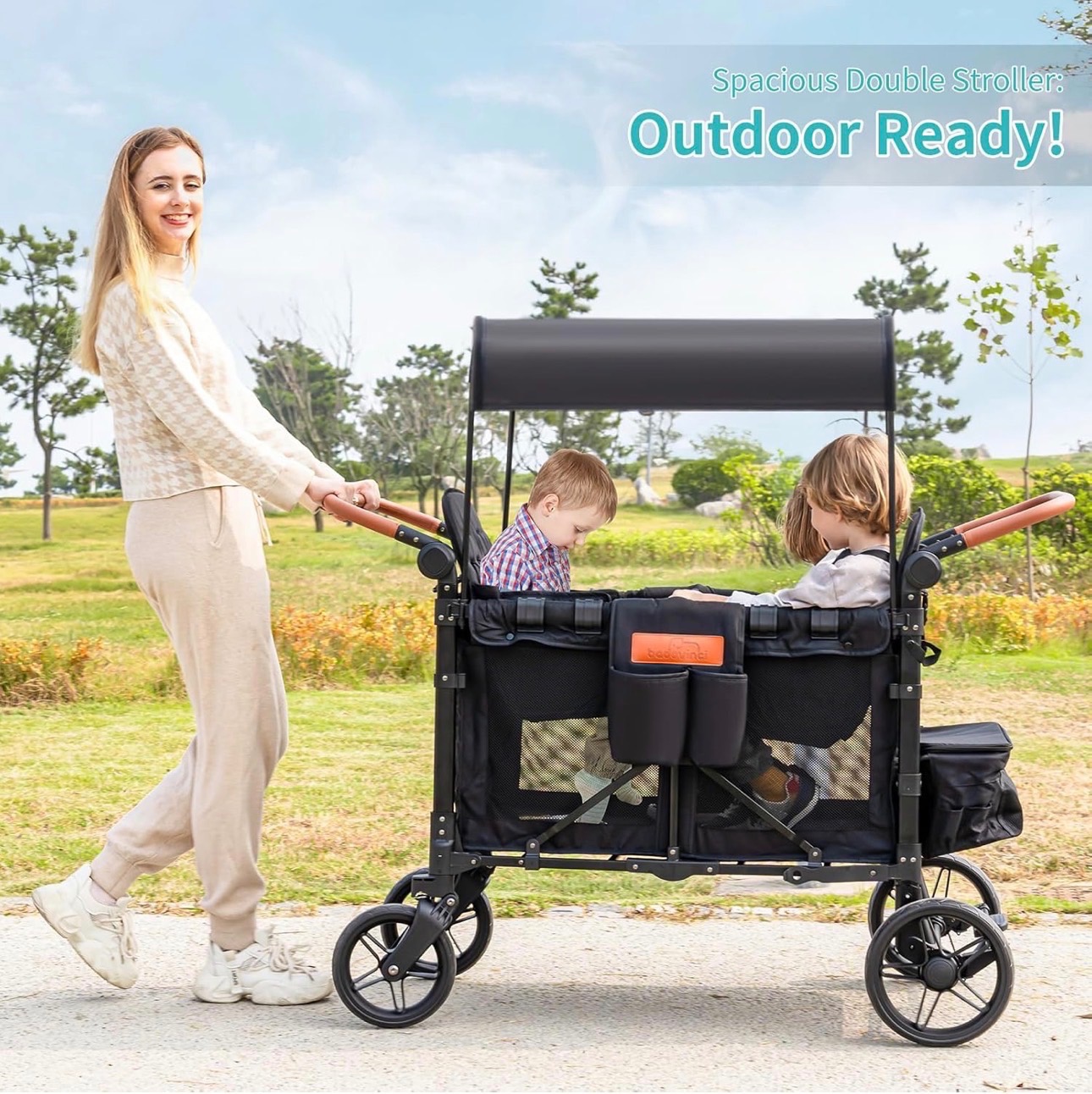 Stroller Wagon 360 Multi Kids UV Protect Canopy Foldable D-Push - photo 4