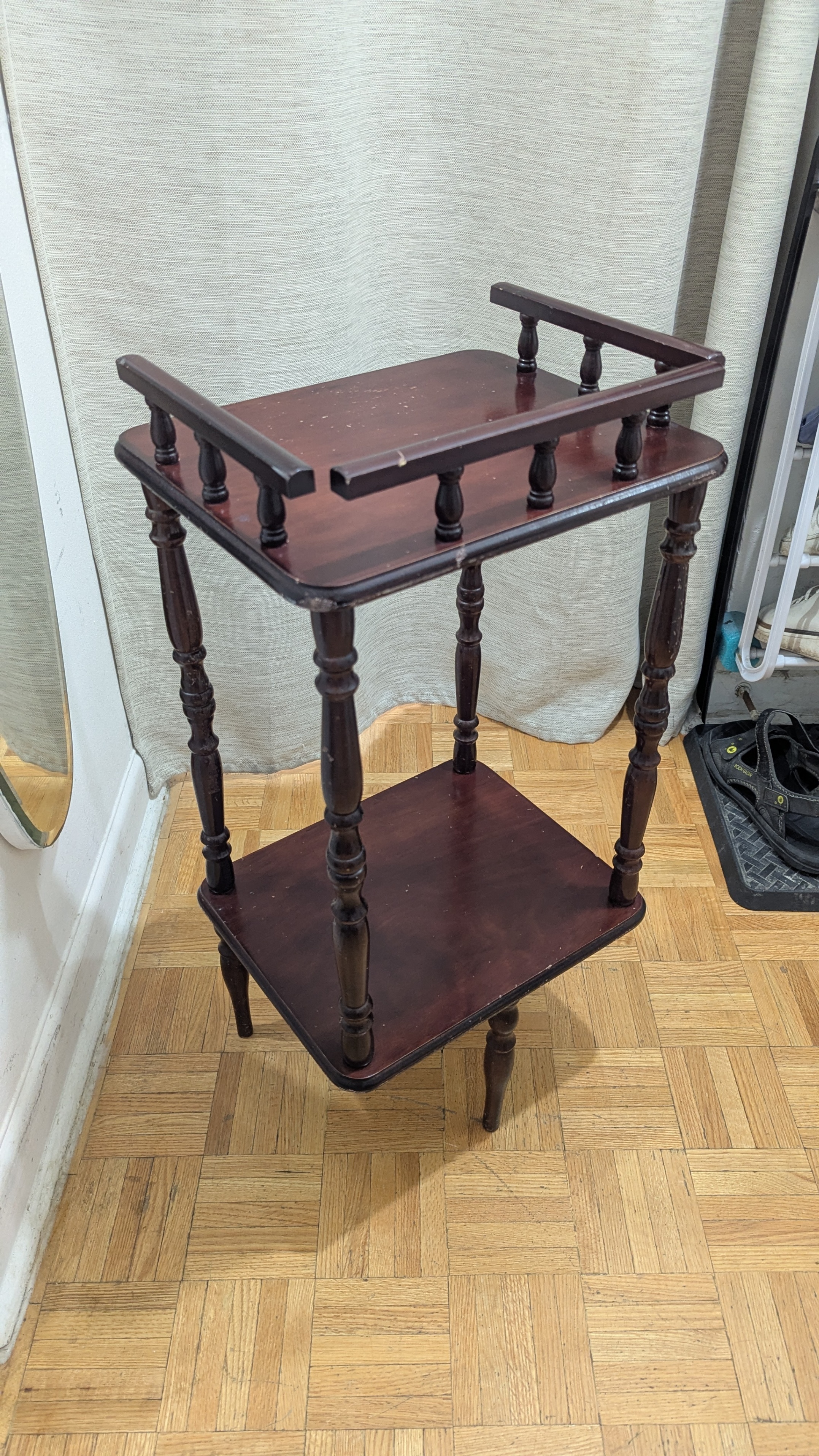 Vintage Table Display Plinth Stand Table Wood Side Stand Shelf - photo 2