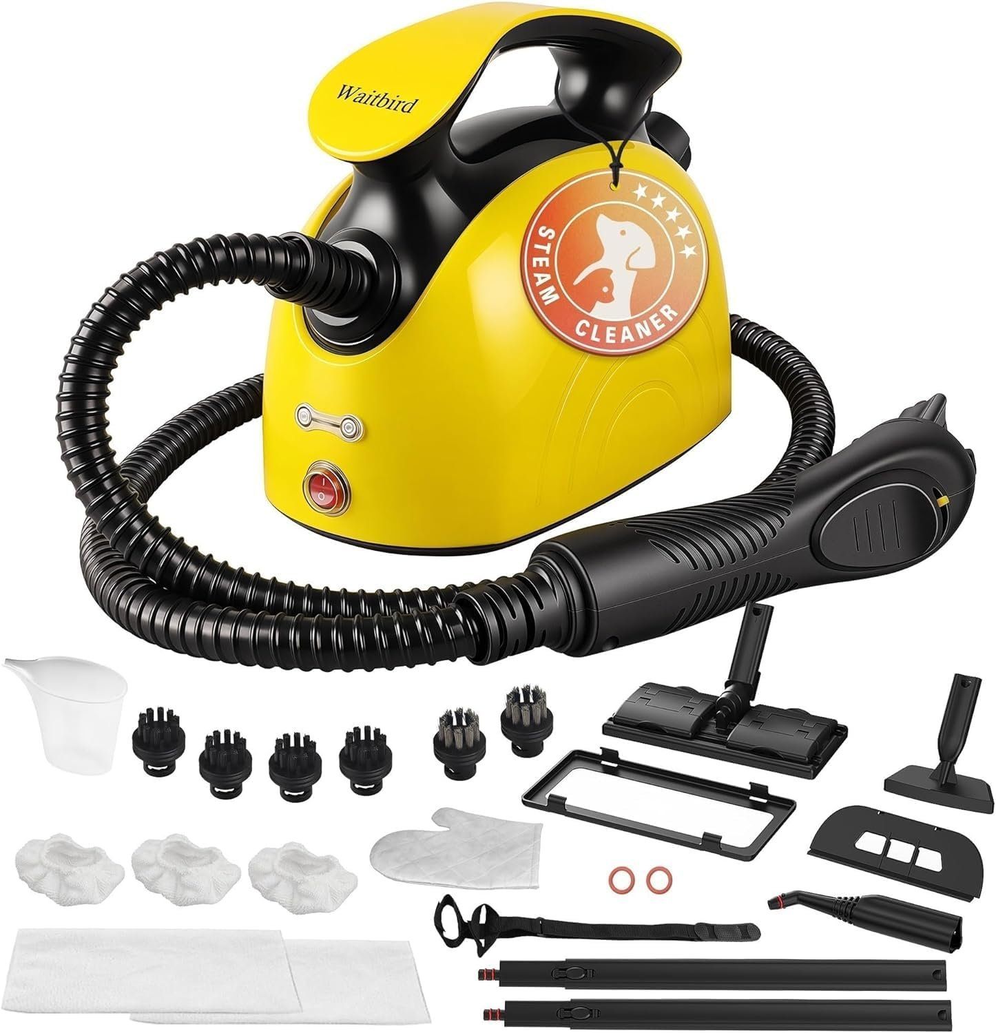 Waitbird 1500W Heavy-Duty Multi-Purpose Steam Cleaner – 38oz