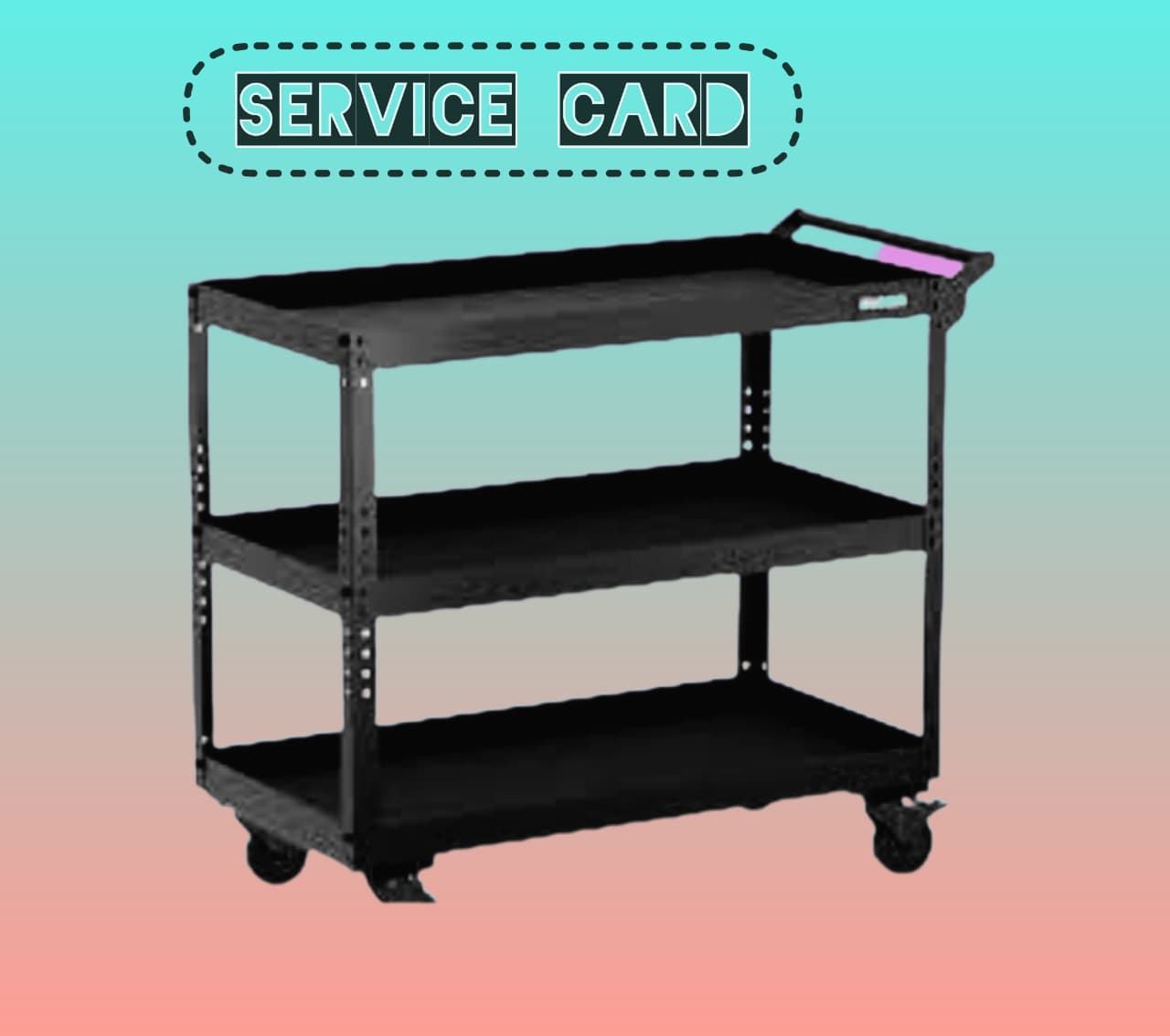 Three-Shelf Steel Service Cart 30x16