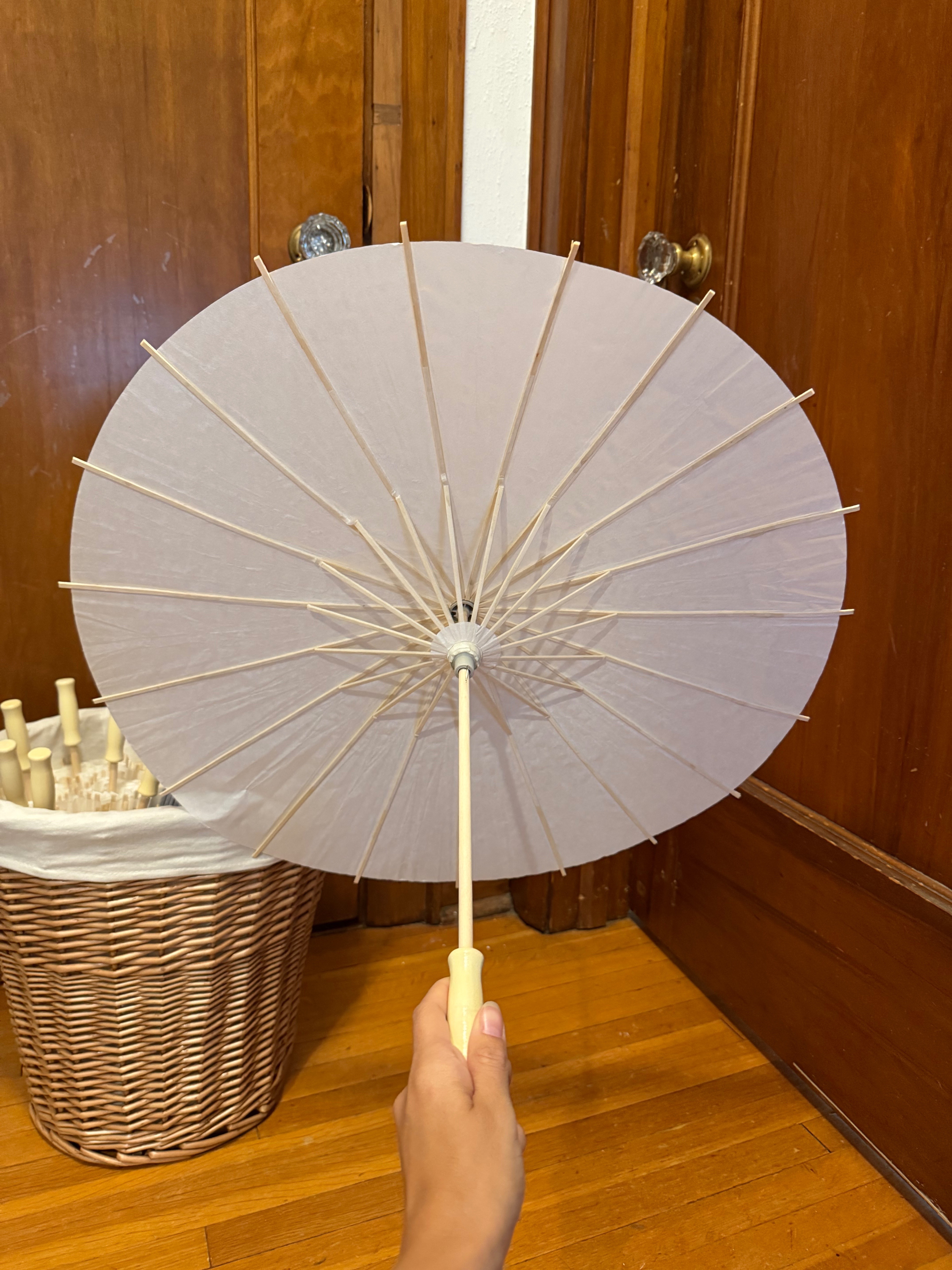 Set of Paper Umbrellas in Wicker Basket - photo 3