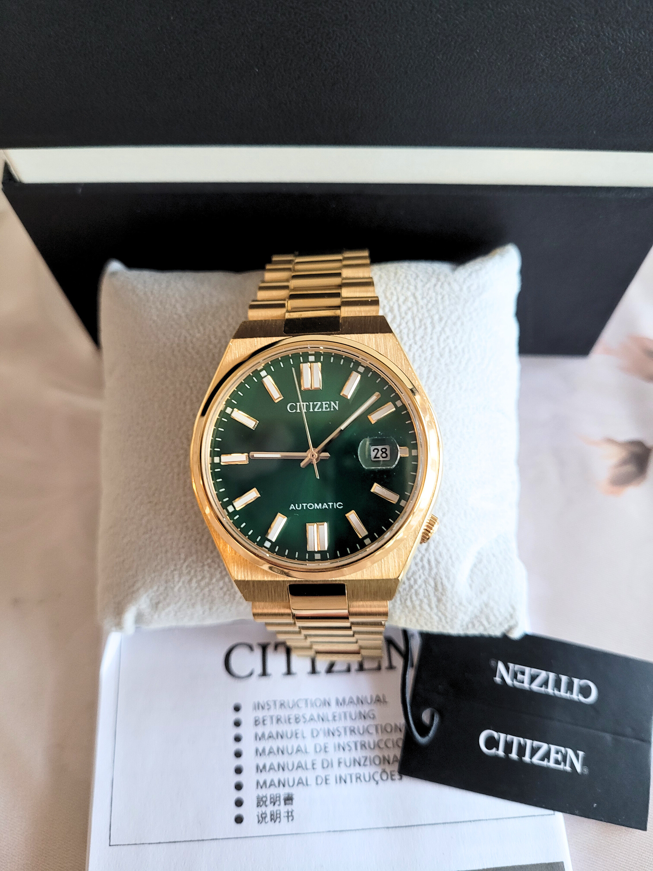 Citizen Men's Tsuyosa NJ0152-51X Automatic Green Gold Watch