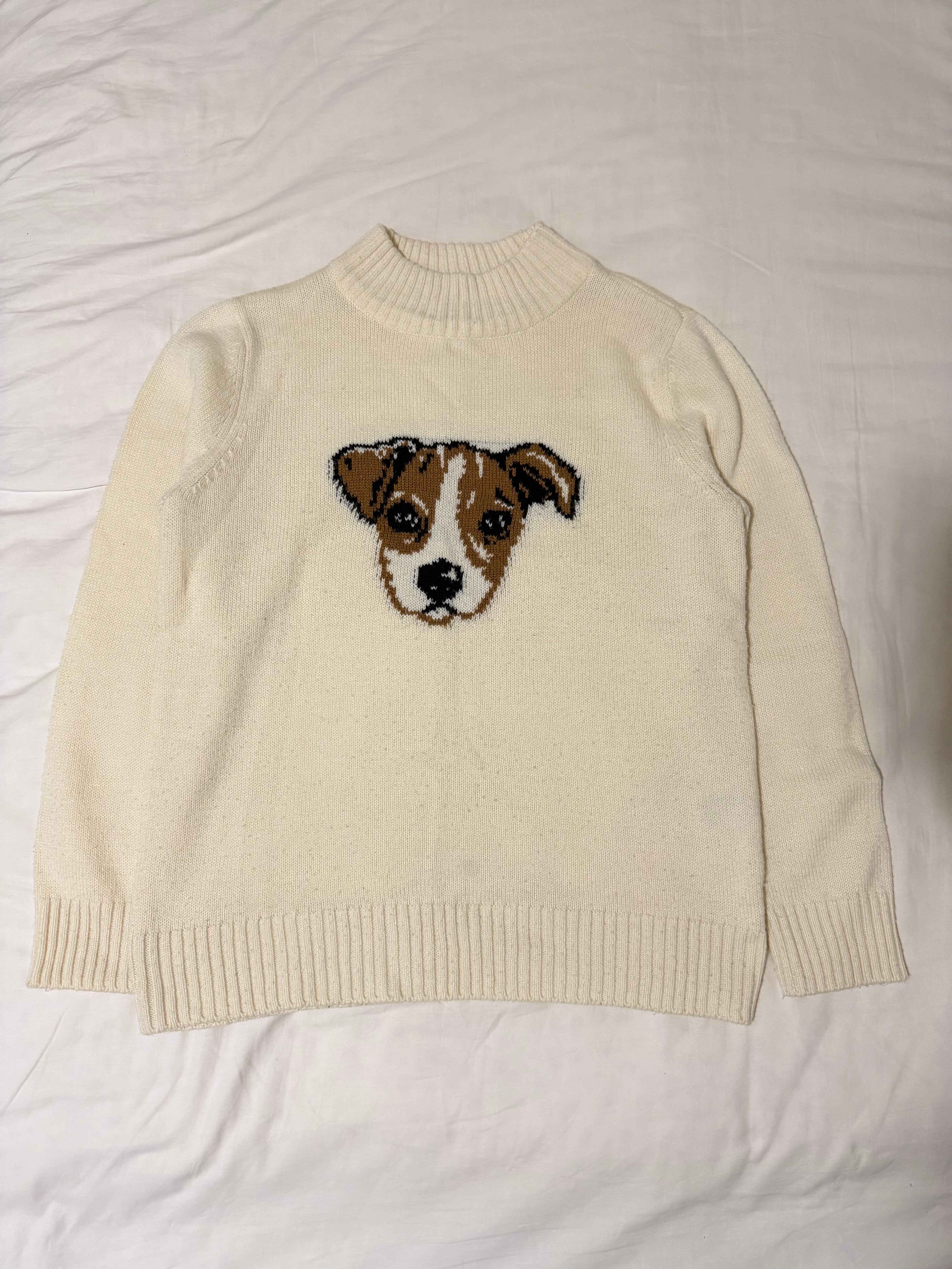 SPAO Puppy Knit Sweater – Cream – Size L