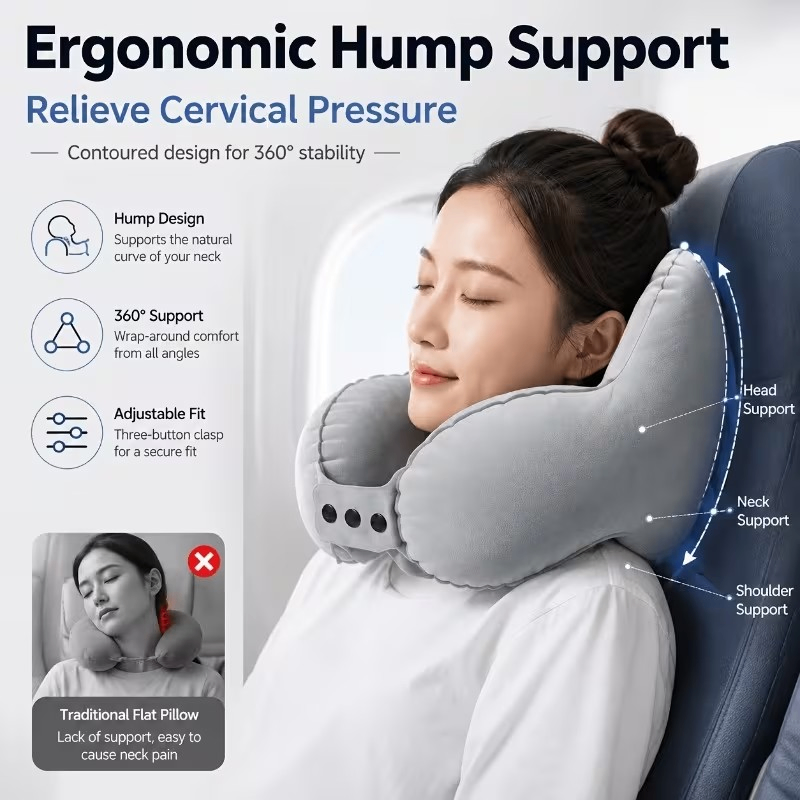 Crown Inflatable U-Shaped Pillow