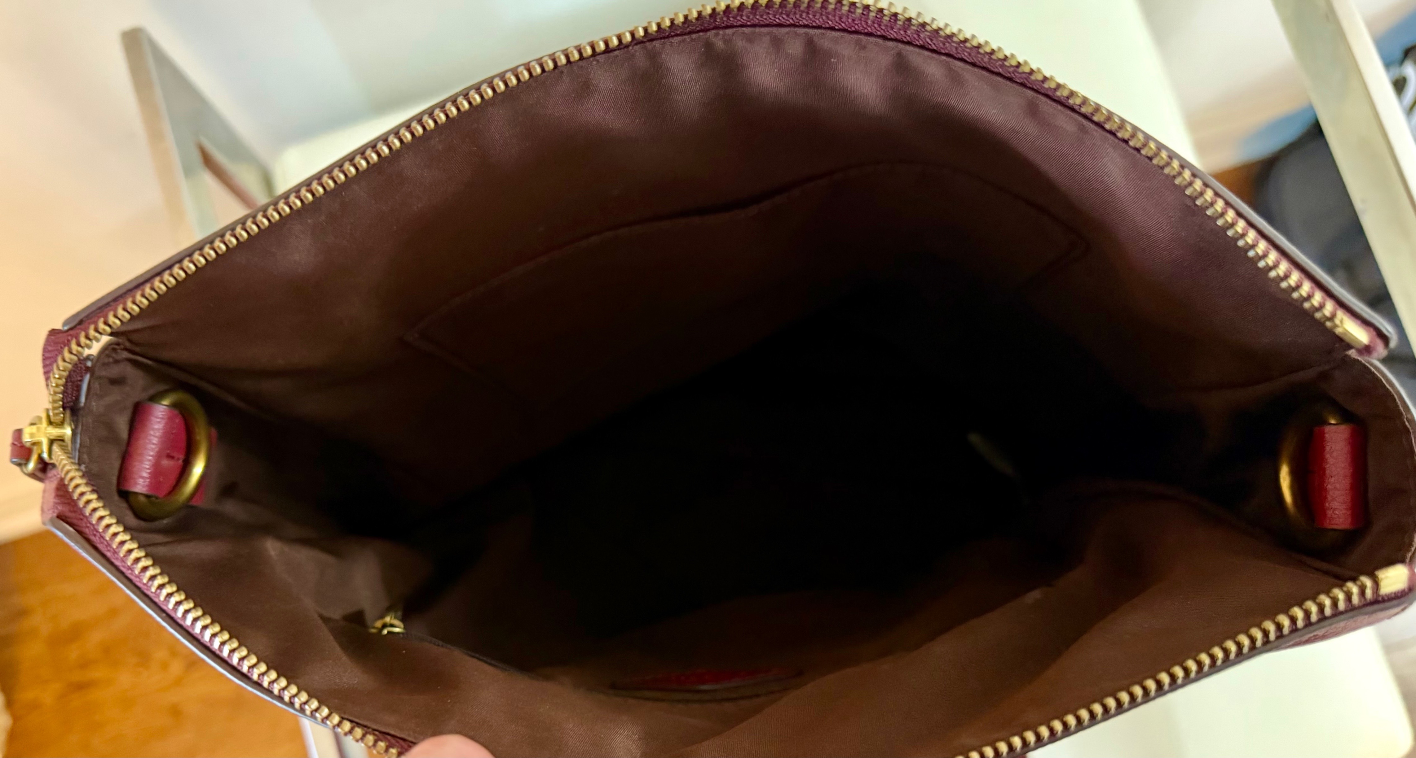 FOSSIL Red Leather Backpack, Like New - photo 3