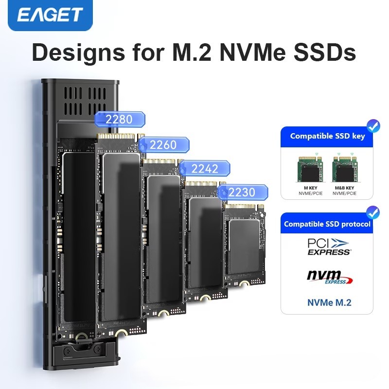 BRAND NEW EAGET M.2 NVME SSD ENCLOSURE WITH HEATING PAD - photo 2