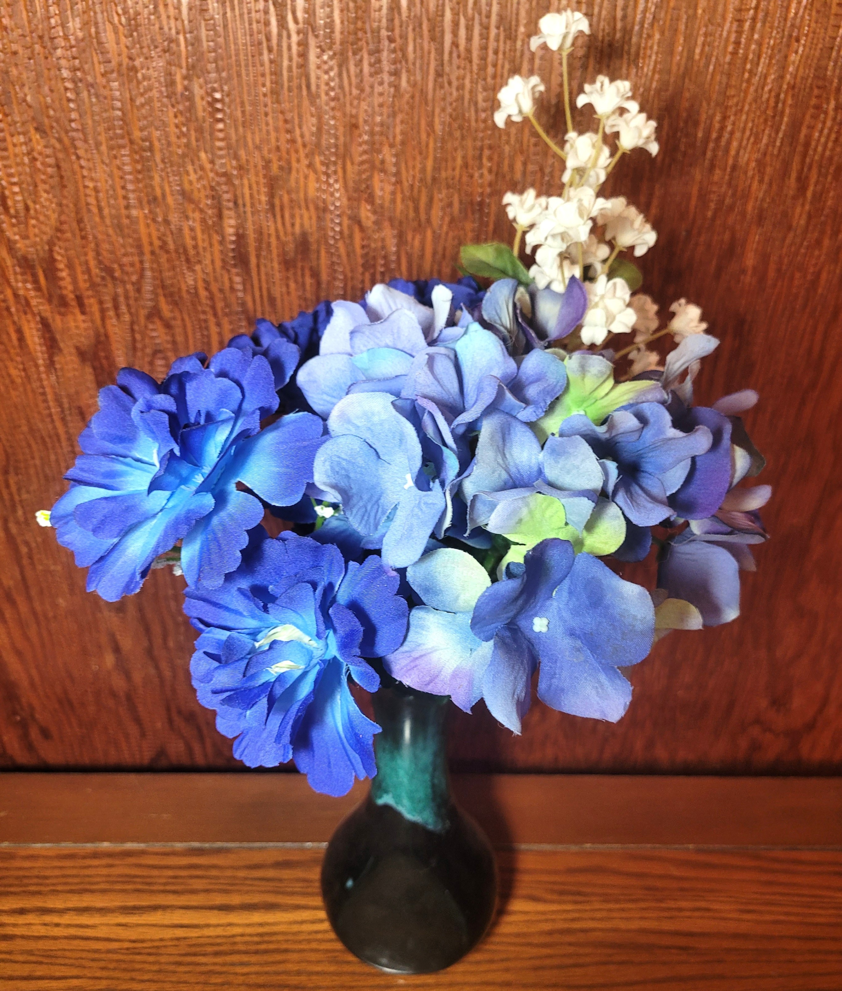 1970s Blue Mountain Pottery Green Black Drip Glaze Bud Vase - photo 5