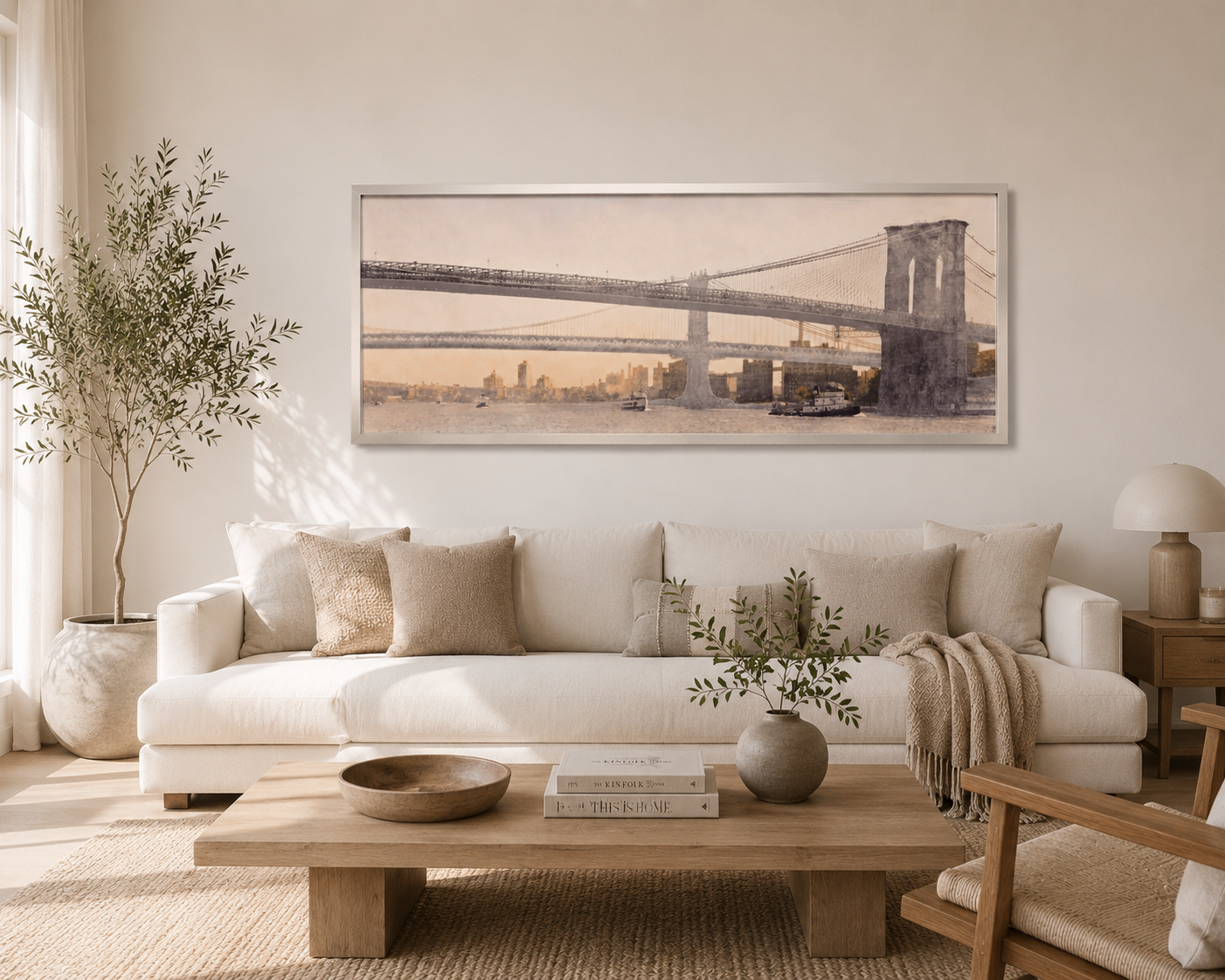 Large Framed New York City Bridge Wall Art - photo 4