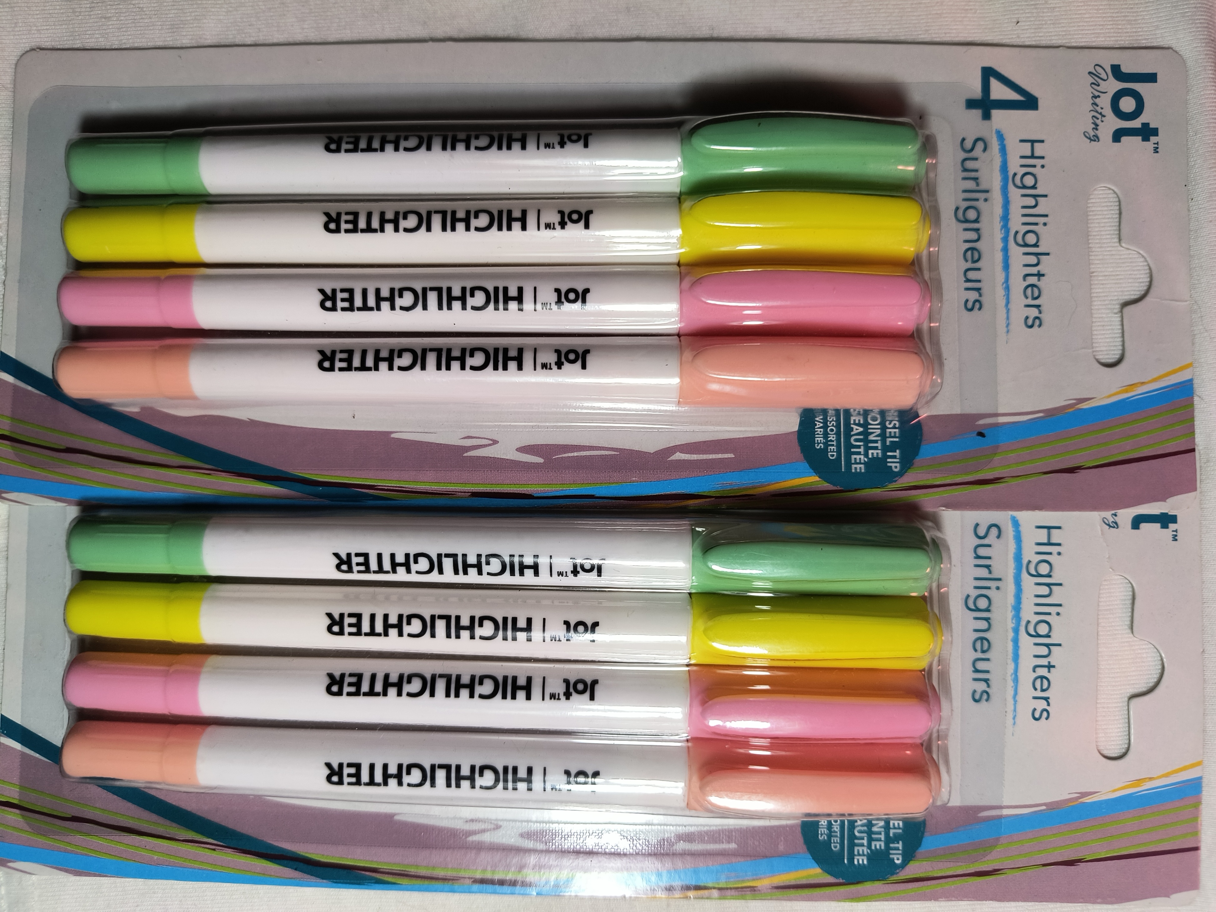 2x in 1 Bundle of Pretty Pastel Highlighters- 4 in pack, 2 set