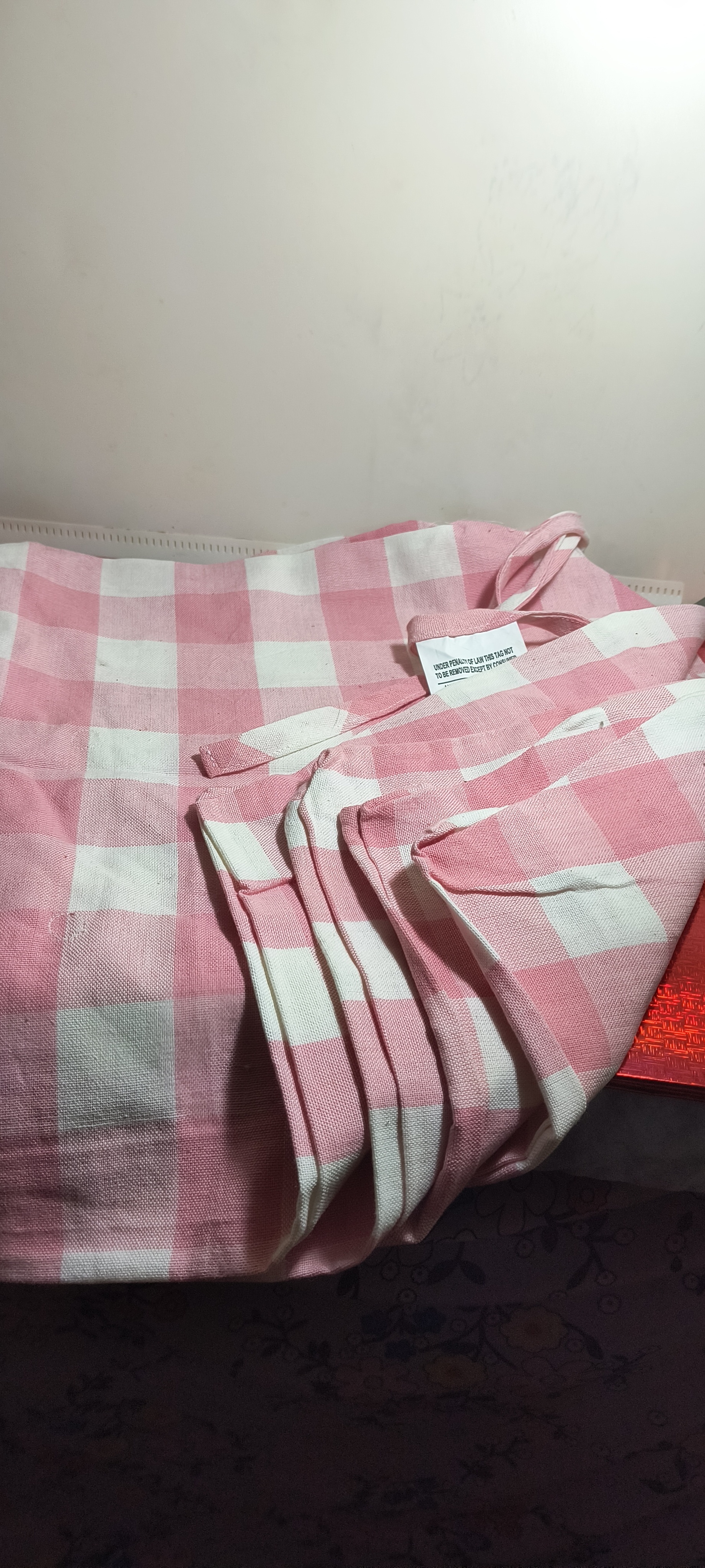 4x Vintage Barth & Dreyfuss Pink!! Gingham Chair Cushion Covers!
