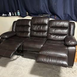 Dark Brown Faux leather reclining Sofa set - photo 2