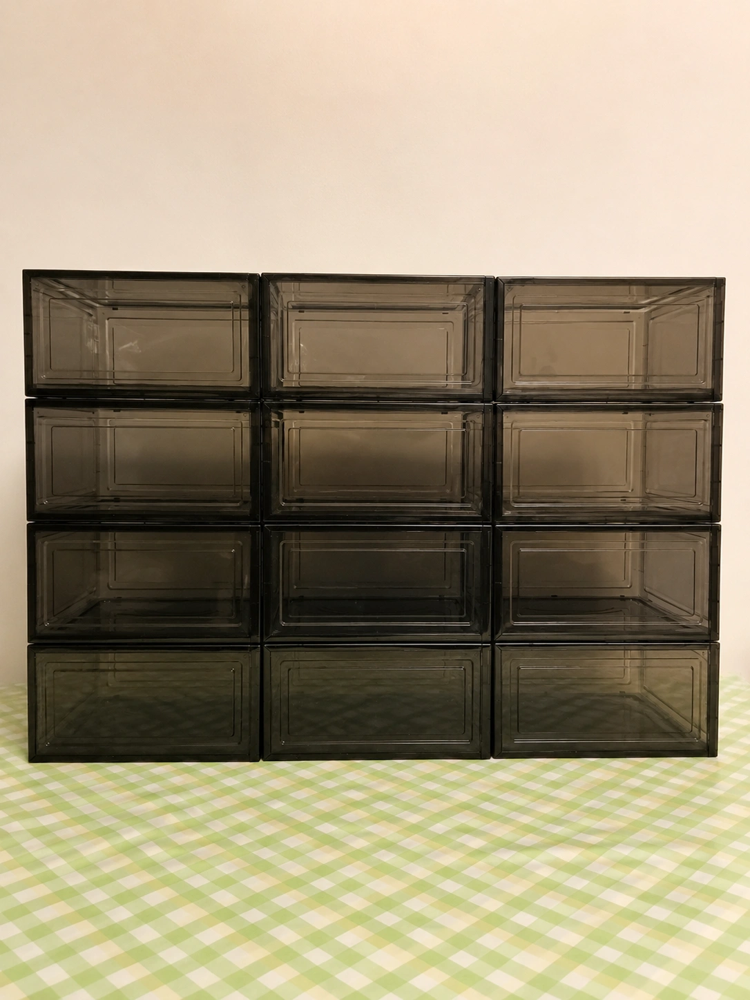 Large Clear Plastic Stackable Shoe Boxes Magnetic Doors - 12box - photo 2