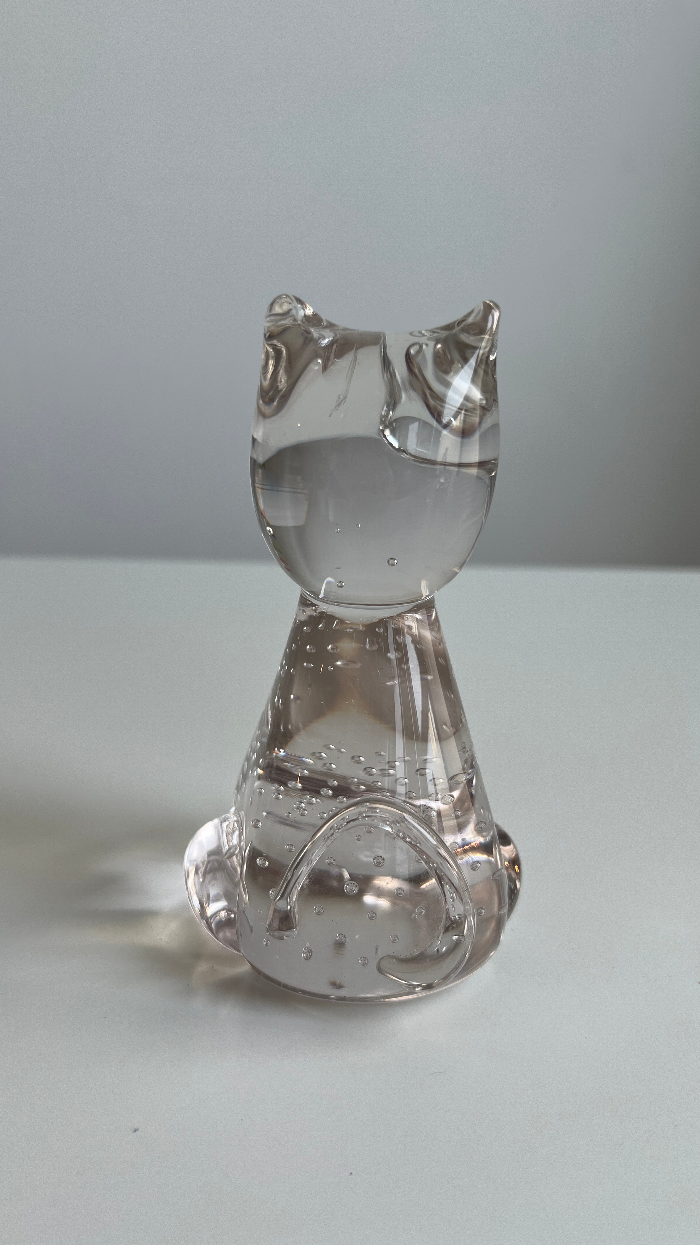 Vintage Hand Blown Art Glass Cat Figurine PaperWeight - photo 3
