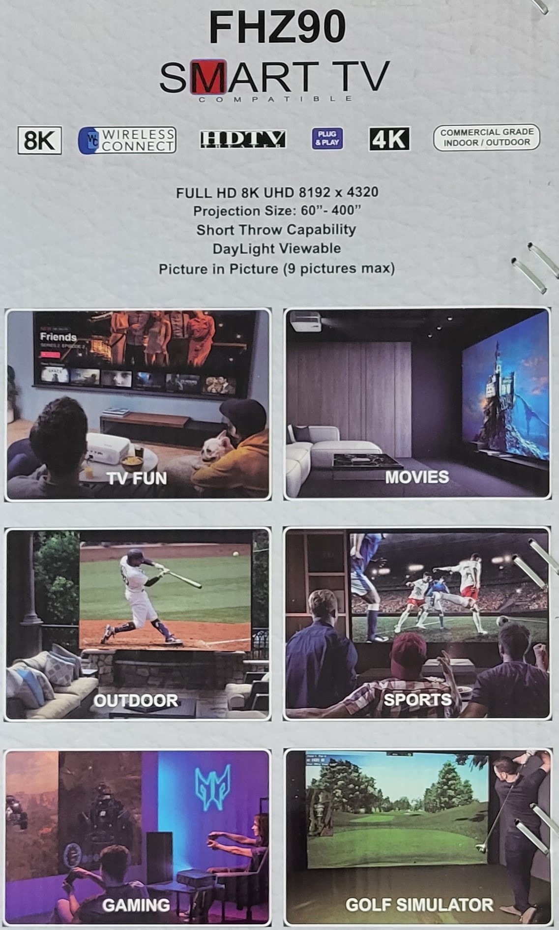 Projector, Electric Screen, Soundbar, all 3 for $500